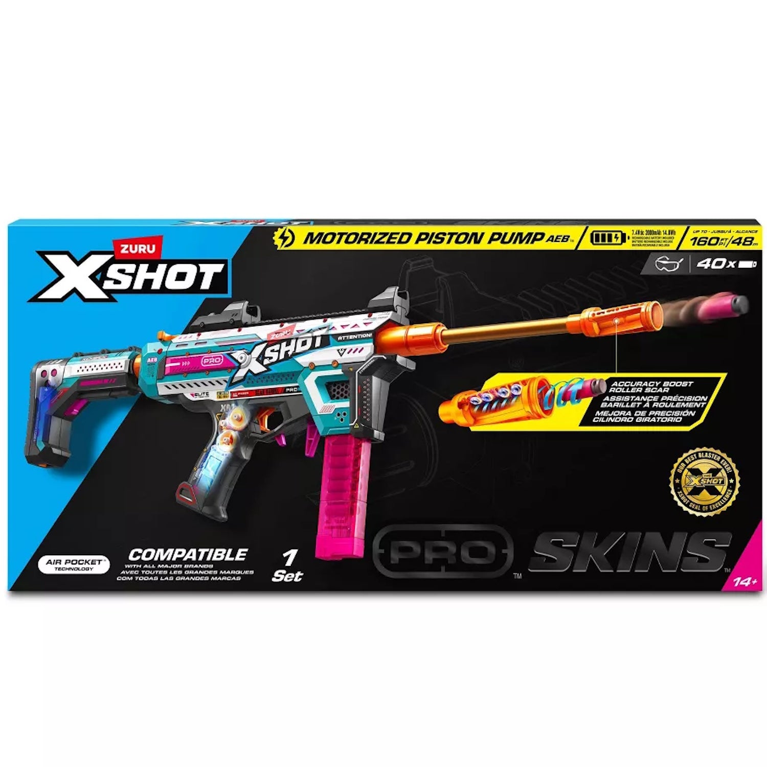 XSHOT Pro Motorized Piston Pump AEB Toy Motorized 40 Darts Air Pocket Blaster Toys & Games Zuru