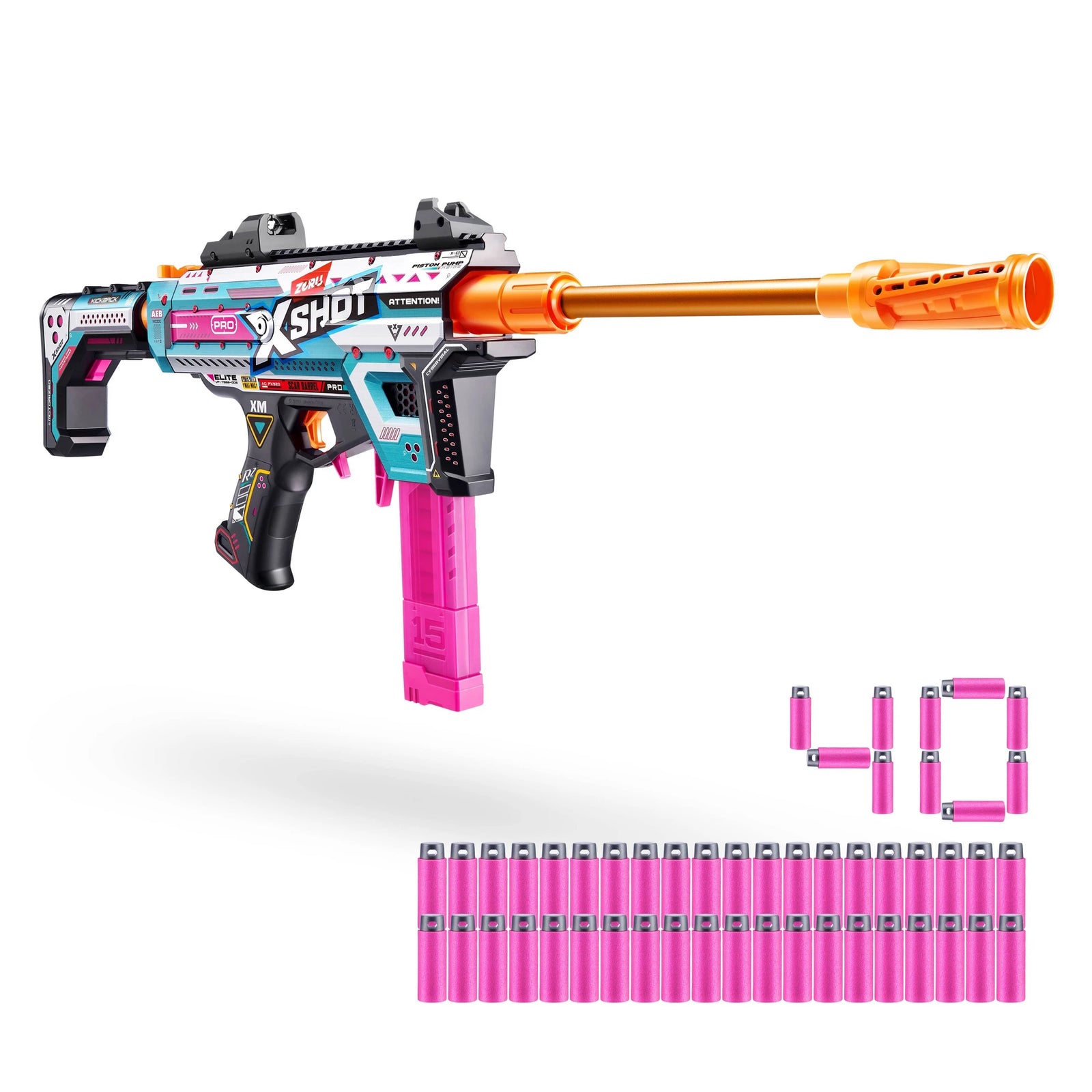 XSHOT Pro Motorized Piston Pump AEB Toy Motorized 40 Darts Air Pocket Blaster Toys & Games Zuru