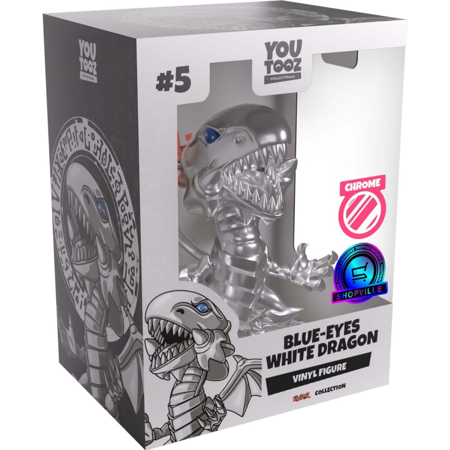 Youtooz x Shopville Exclusive: Yu-Gi-Oh Collection - Chrome Blue-Eyes White Dragon - Vinyl Figure #5 [Limited Edition - 750 Made] Toys & Games Youtooz