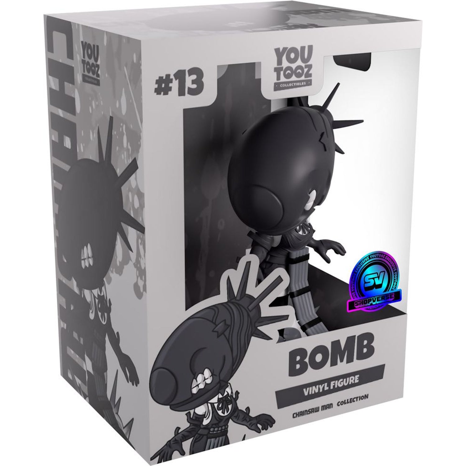 Youtooz x Shopville Exclusive: Chainsaw Man Collection - Black and White Bomb [Serialized Limited Edition – 2,000 Made] Toys & Games Youtooz