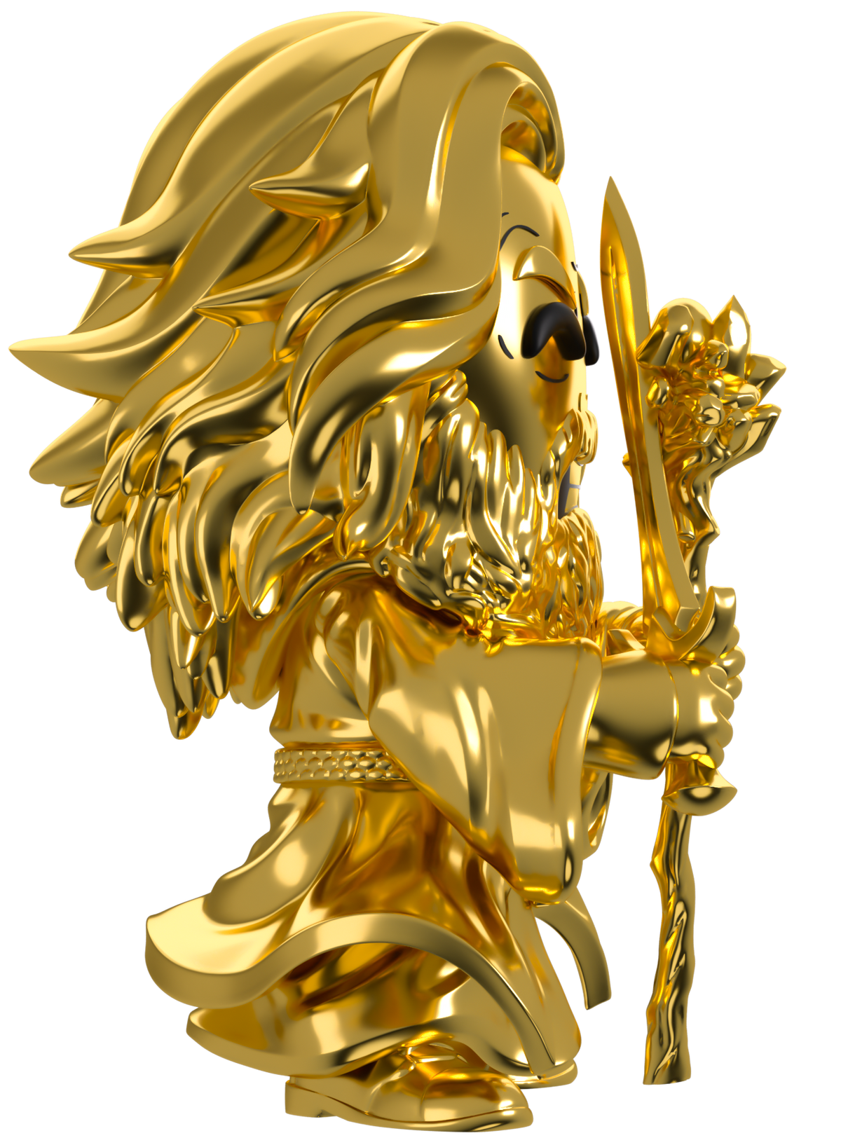 Lord of the Rings Collection: Gold Chrome Gandalf Vinyl Figure #3 - SV Exclusive Toys & Games Youtooz