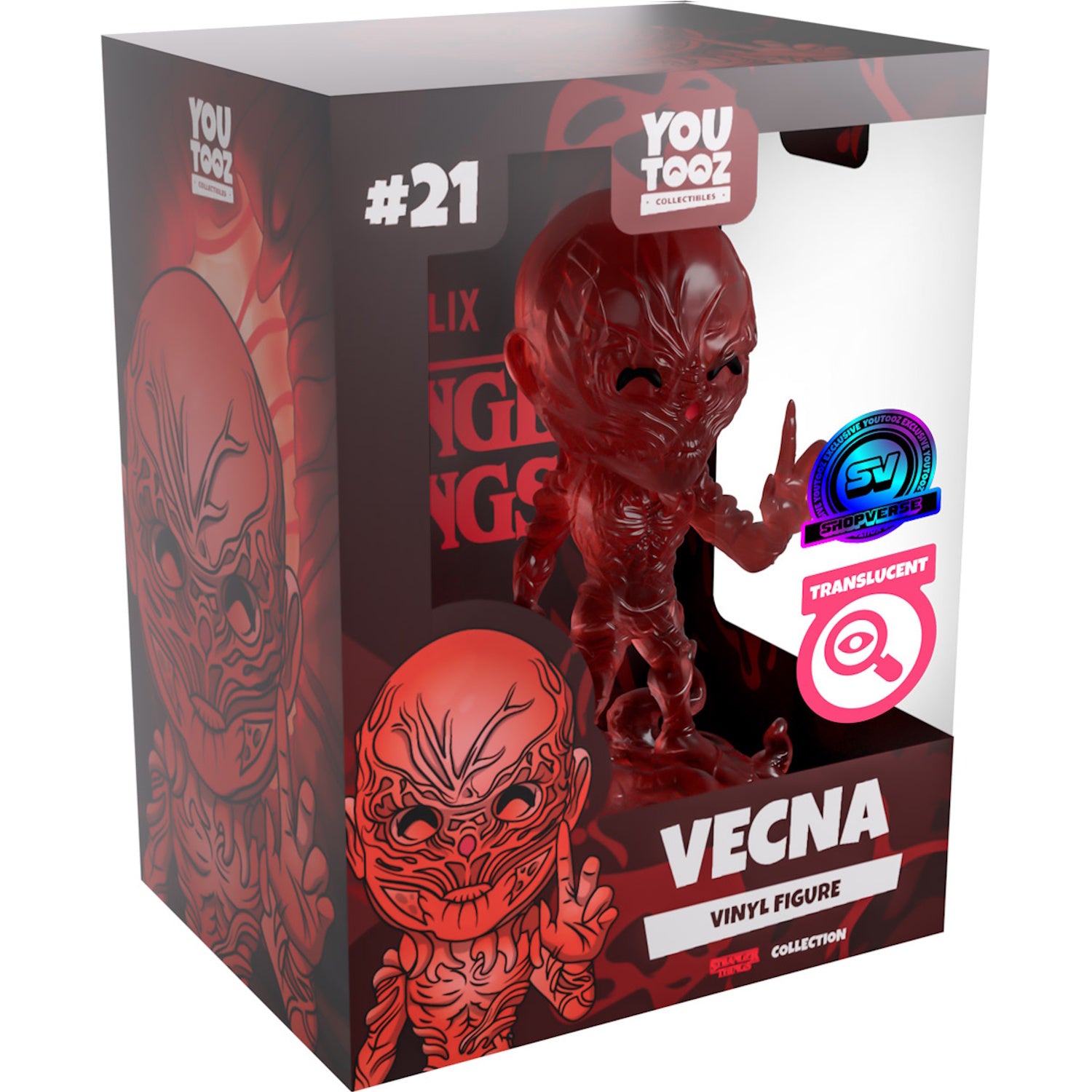 Youtooz x Shopville Exclusive: Stranger Things Collection - Red Translucent Vecna [Serialized Limited Edition – 1,000 Made] Toys & Games Youtooz