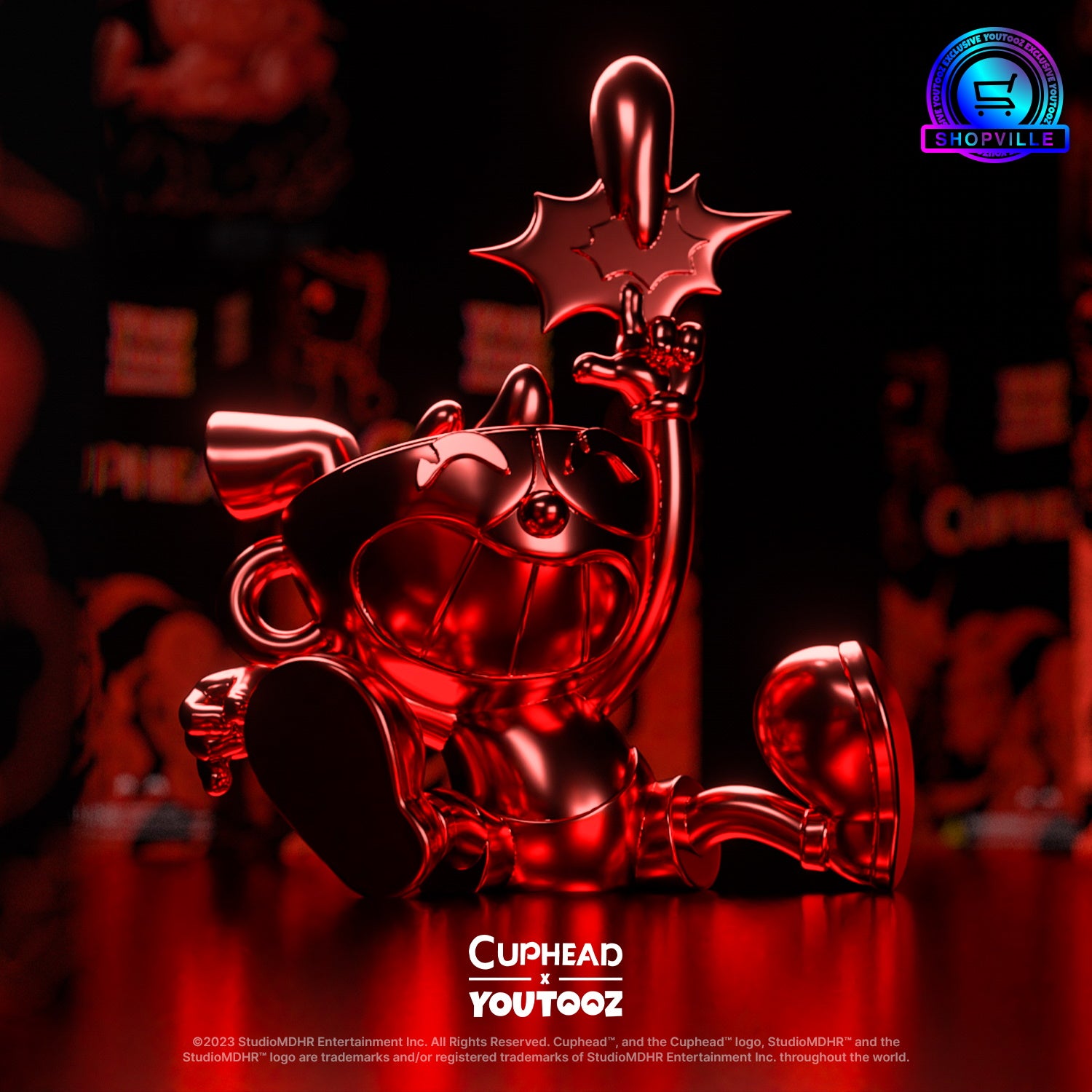 Youtooz x Shopville Exclusive: Cuphead Collection - Cuphead Red Chrome Vinyl Figure [Limited Edition – 500 Made] Toys & Games Youtooz