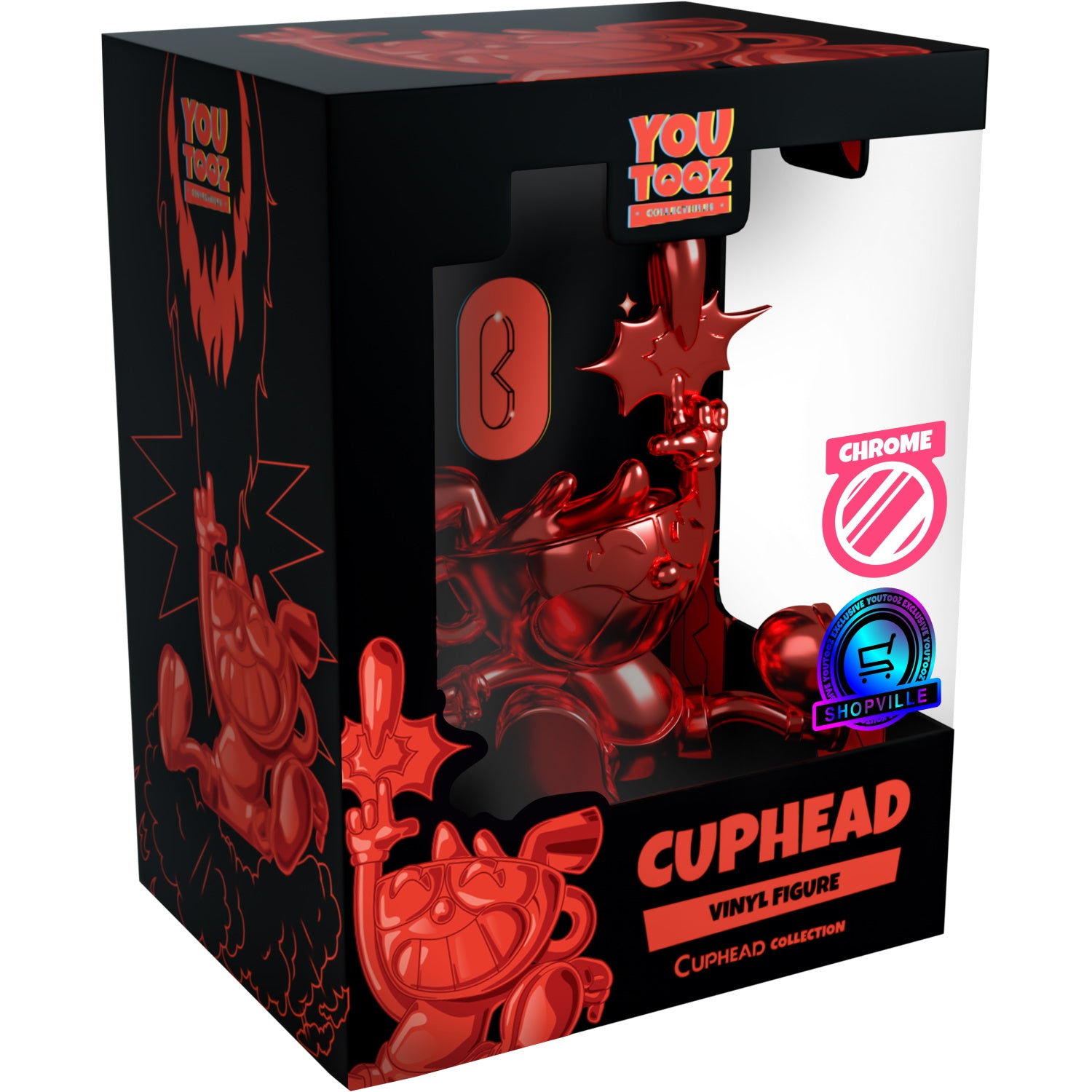 Youtooz x Shopville Exclusive: Cuphead Collection - Cuphead Red Chrome Vinyl Figure [Limited Edition – 500 Made] Toys & Games Youtooz