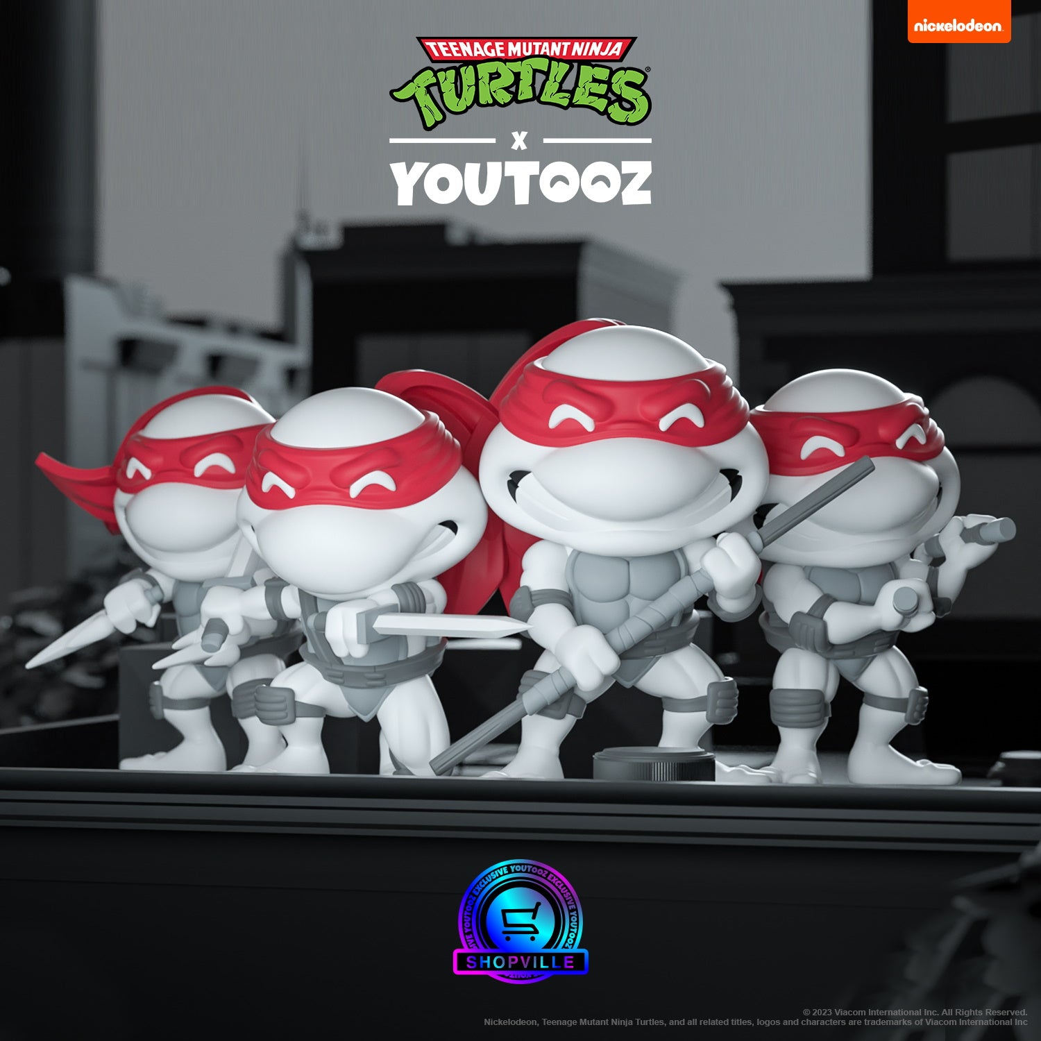 Youtooz x Shopville Exclusive: Teenage Mutant Ninja Turtles Collection [Black & White Vinyl Figures 4-Pack] Limited Edition - 1000 Made Toys & Games Youtooz