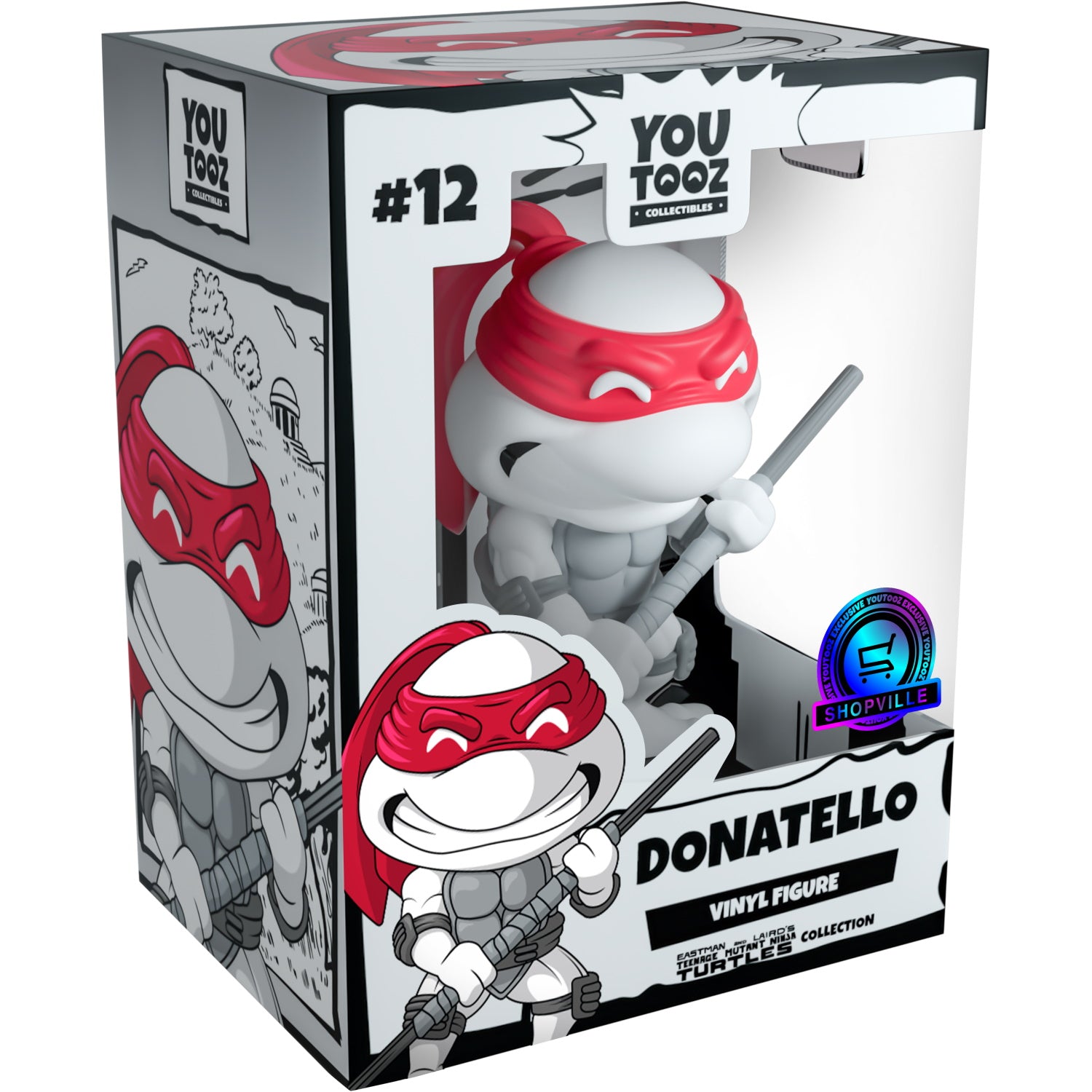 Youtooz x Shopville: Teenage Mutant Ninja Turtles Collection [Donatello Black & White Vinyl Figure] Limited Edition - 1000 Made Toys & Games Youtooz