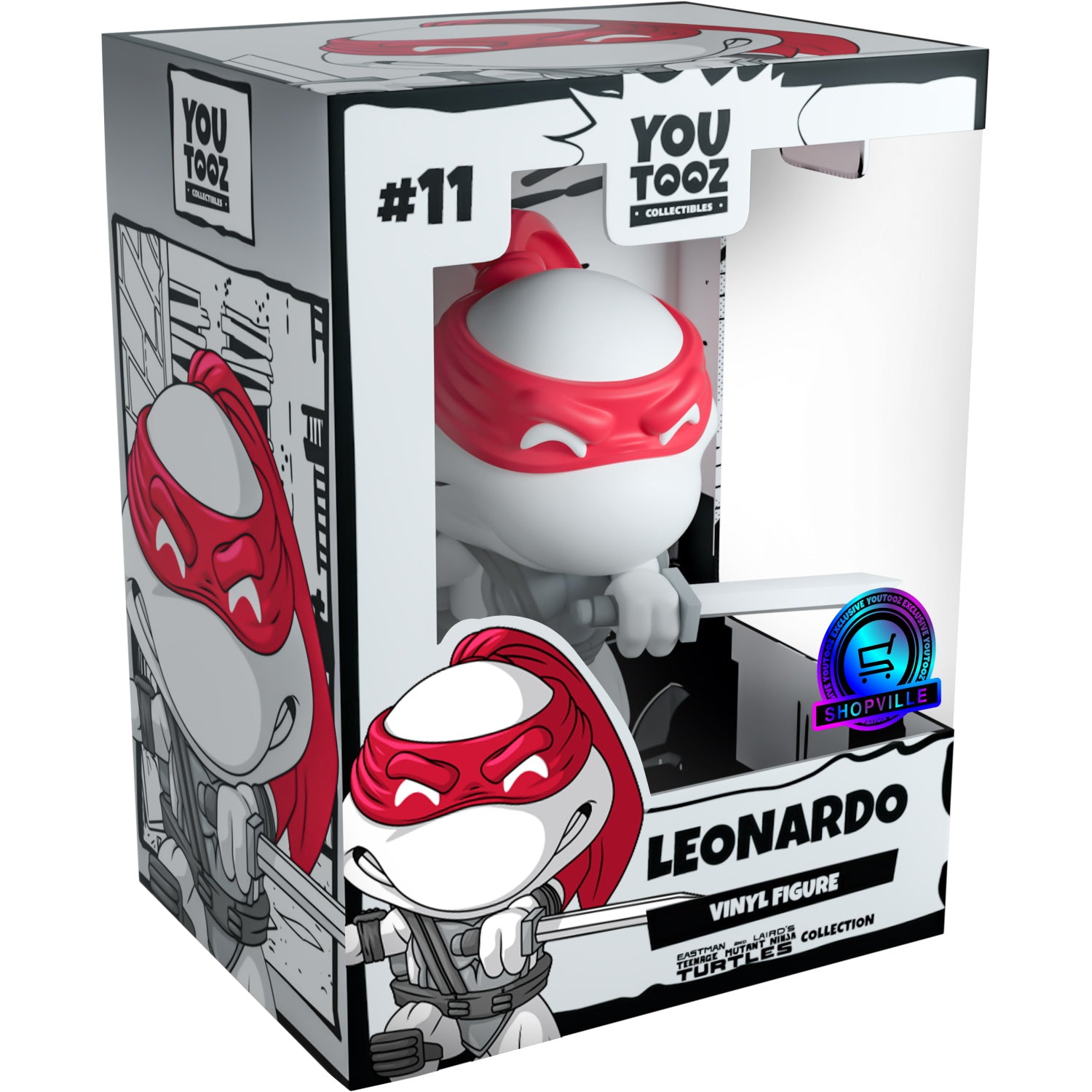 Youtooz x Shopville: Teenage Mutant Ninja Turtles Collection [Leonardo Black & White Vinyl Figure] Limited Edition - 1000 Made Toys & Games Youtooz