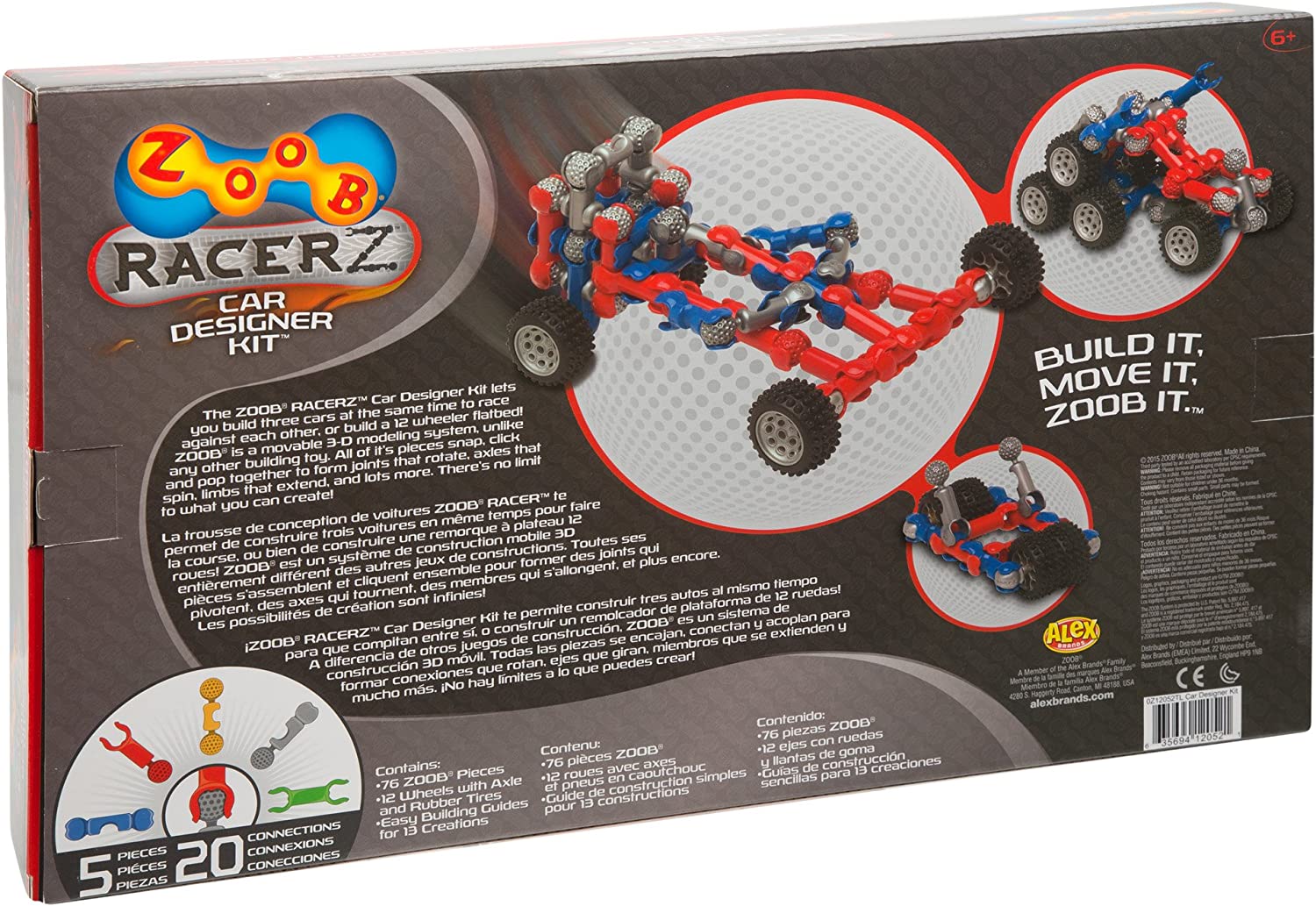 ZOOB Zoobmobile Racerz Car Designer Kit Building Modeling System - 88 Pieces Set Toys & Games Zoob
