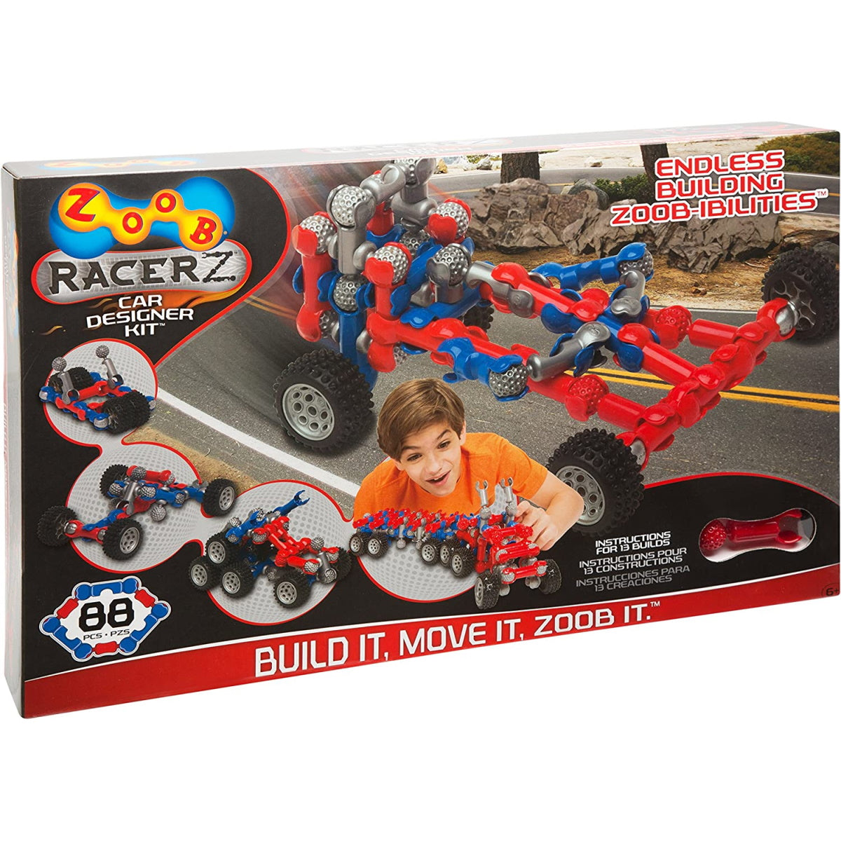 ZOOB Zoobmobile Racerz Car Designer Kit Building Modeling System - 88 Pieces Set Toys & Games Zoob