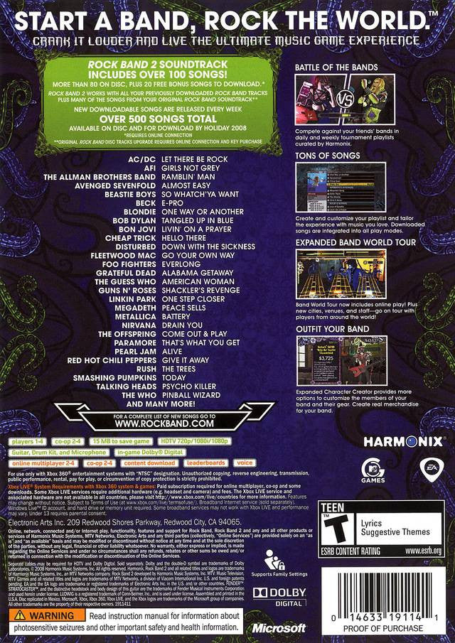 Rock Band 2 [Xbox 360] Xbox 360 Video Game Electronic Arts