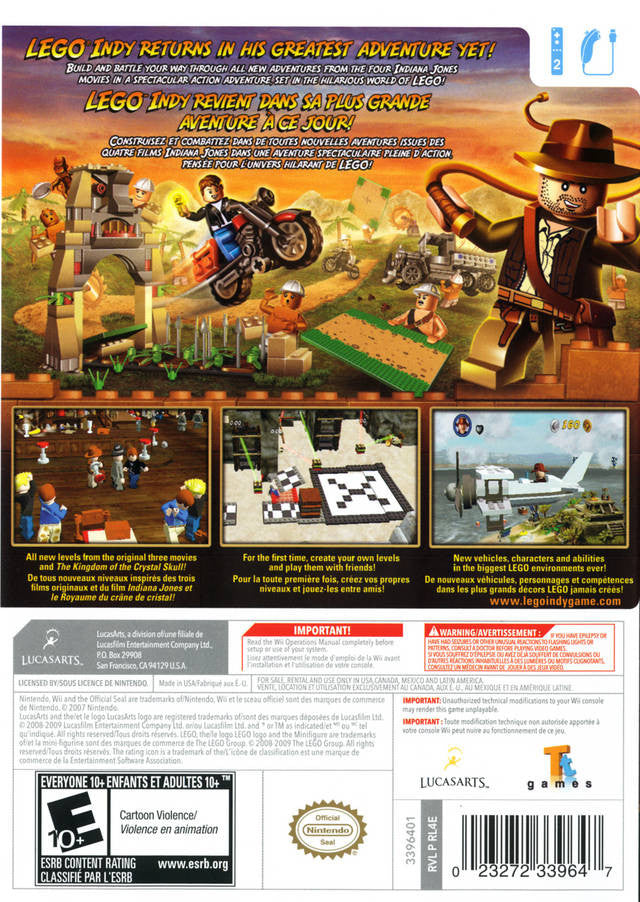 LEGO Indiana Jones 2: The Adventure Continues [Nintendo Wii] Nintendo Wii Video Game LucasArts   