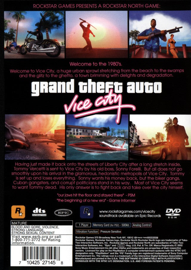 Grand Theft Auto: Vice City [PlayStation 2] PlayStation 2 Video Game Rockstar Games   