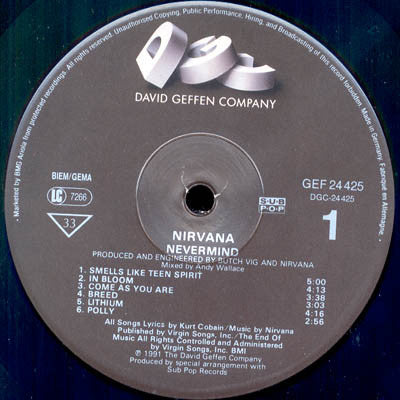 Nirvana - Nevermind [Audio Vinyl] Audio CD/Vinyl Geffen Records   