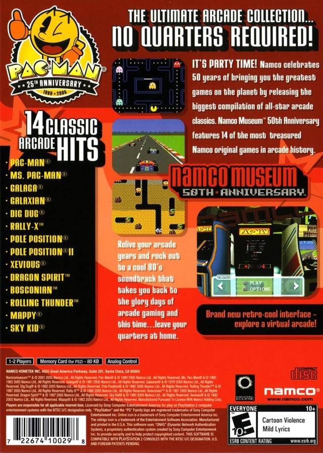 Namco Museum 50th Anniversary Arcade Collection [PlayStation 2] PlayStation 2 Video Game Bandai Namco   