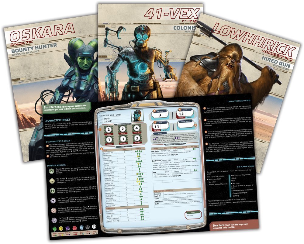 Star Wars: Edge of the Empire - Beginner Game [RPG Style Game, 3-5 Players] Board Game Fantasy Flight Games   