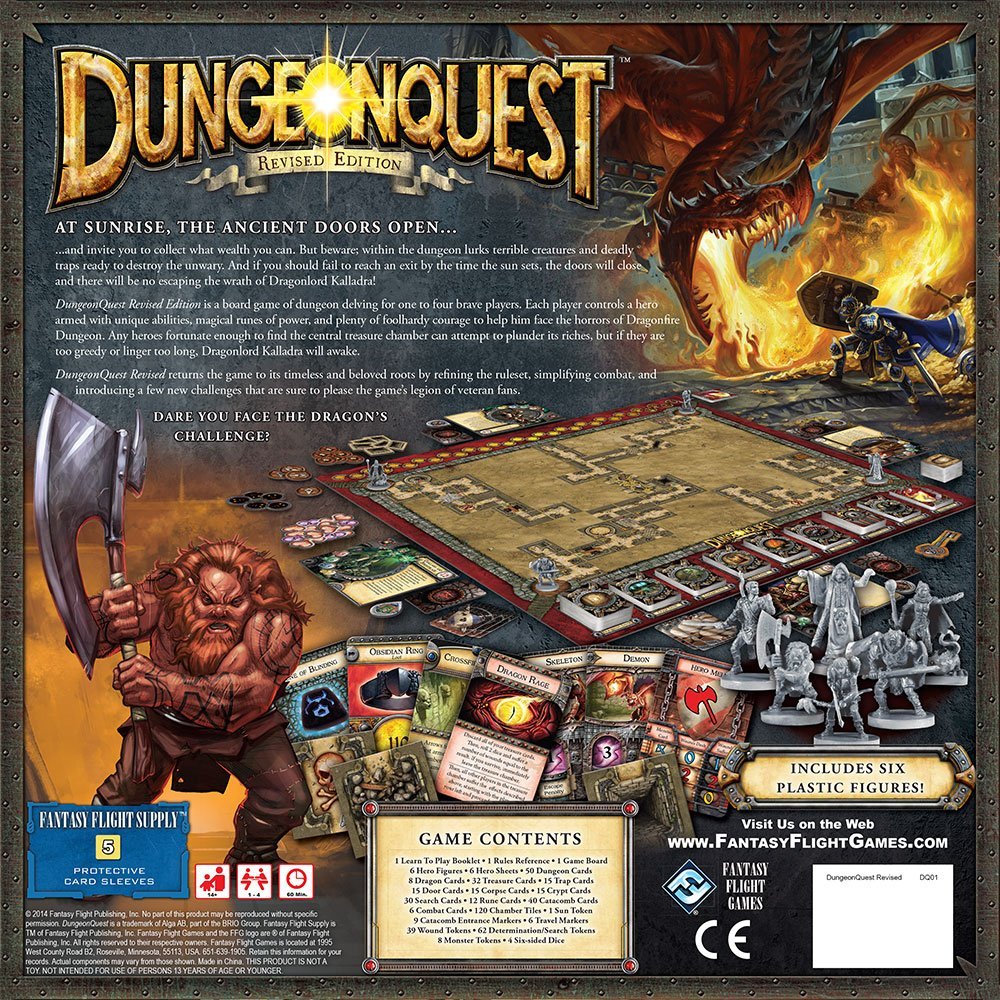 DungeonQuest - Revised Edition [Board Game, 1-4 Players] Board Game Fantasy Flight Games   