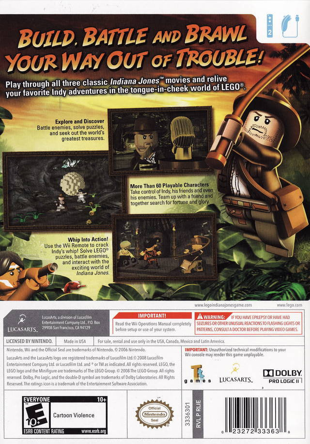 LEGO Indiana Jones: The Original Adventures [Nintendo Wii] Nintendo Wii Video Game LucasArts   