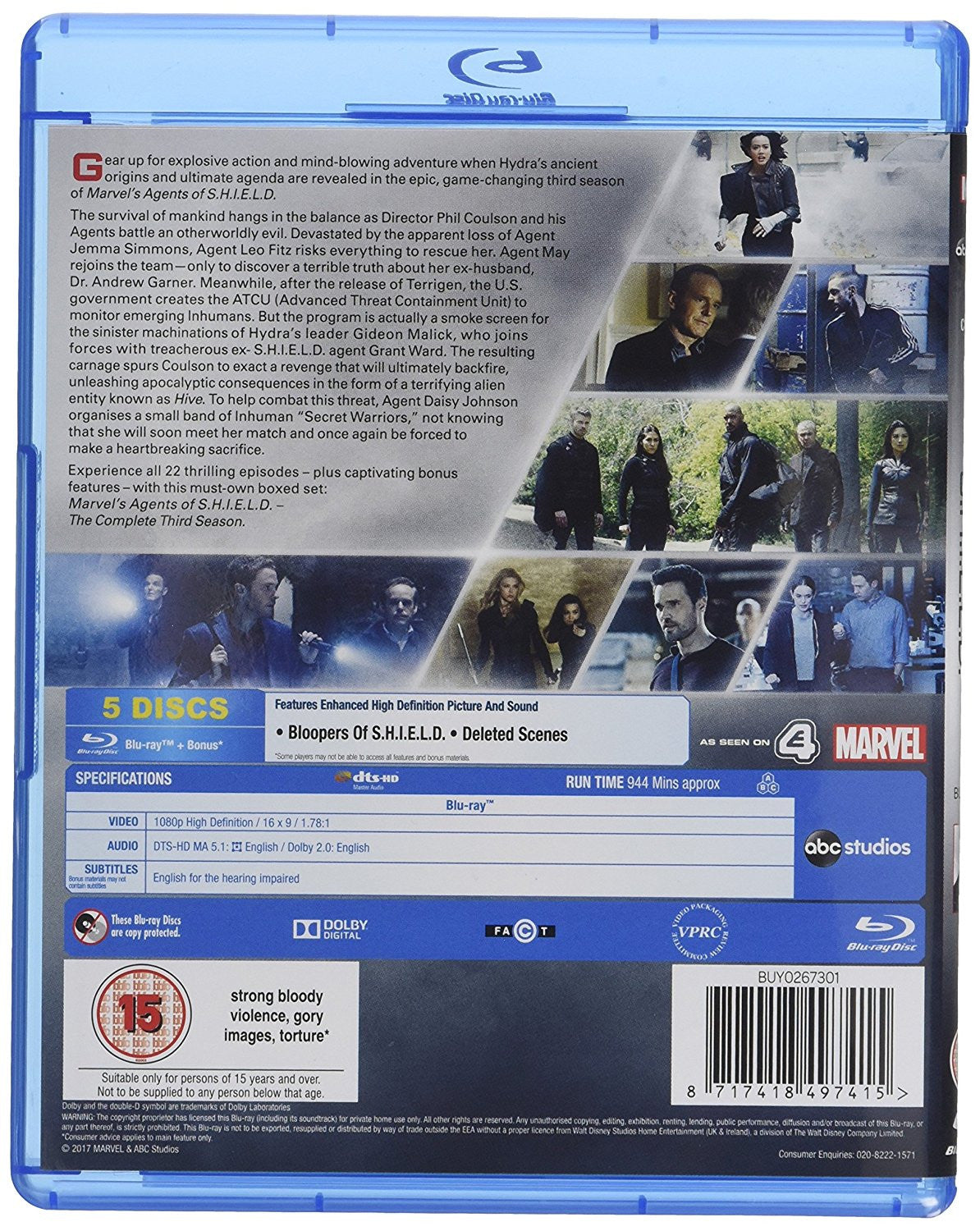 Marvel's Agent of S.H.I.E.L.D. - The Complete Third Season [Blu-Ray Box Set] DVDs & Blu-Rays ABC Studios   