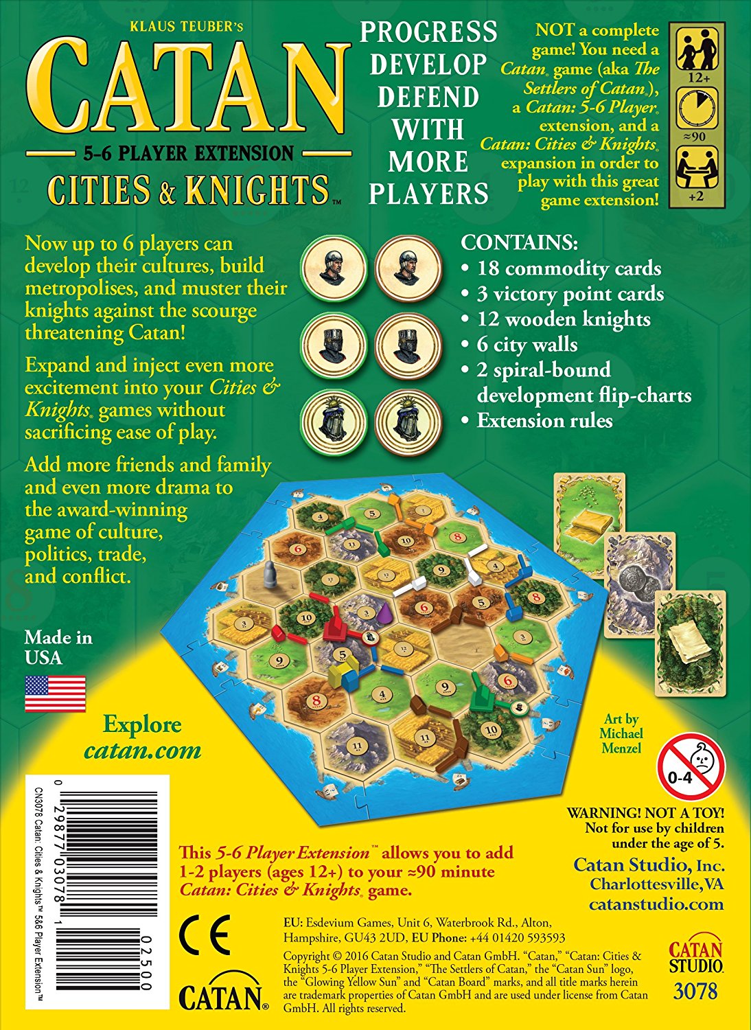 Catan: Cities & Knights - 5-6 Player EXTENSION - 5th Edition [Board Game, 5-6 Players] Board Game Mayfair Games   