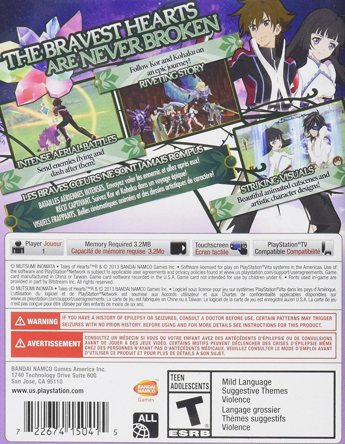 Tales Of Hearts R [Sony PS Vita] Sony PS Vita Video Game Bandai Namco   