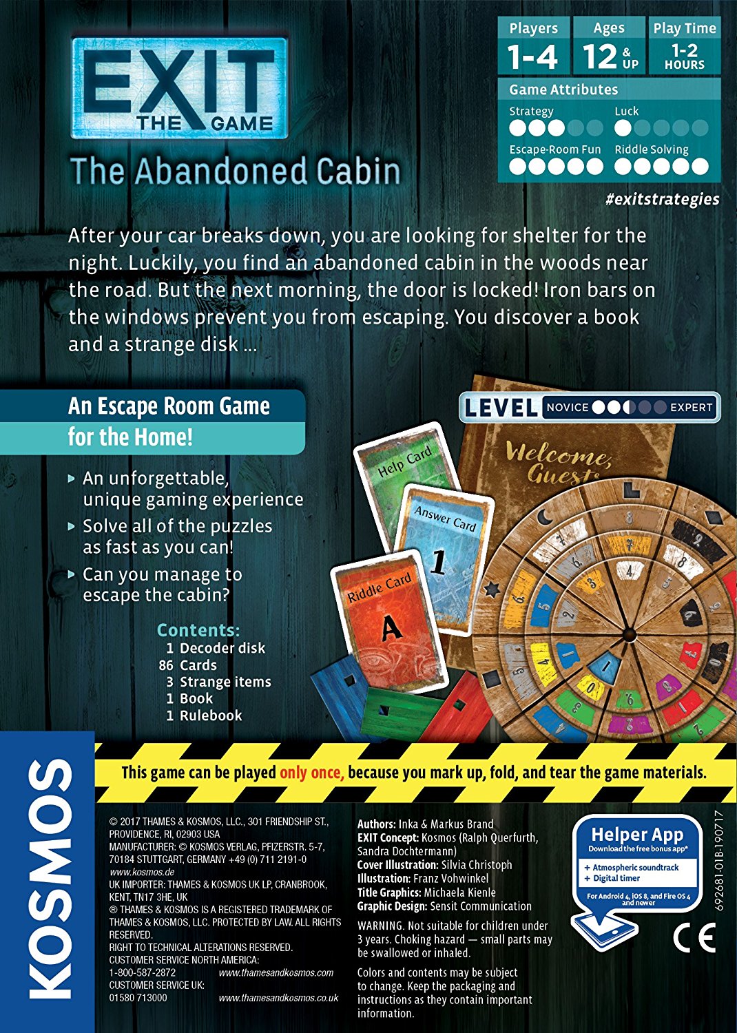 Exit: The Game – The Abandoned Cabin [Board Game, 1-4 Players] Board Game Thames and Kosmos   