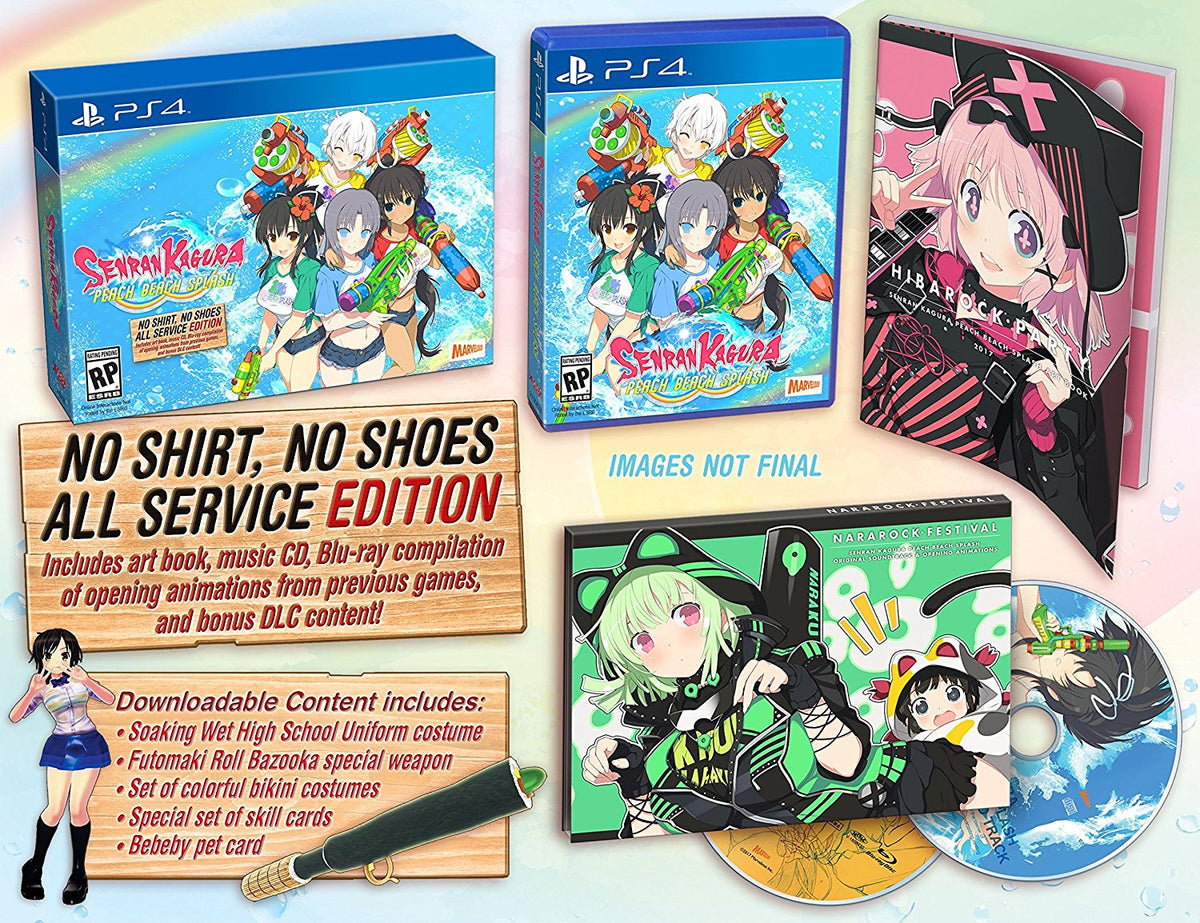 Senran Kagura: Peach Beach Splash - No Shirt, No Shoes, All Service Limited Edition [PlayStation 4] PlayStation 4 Video Game XSEED Games   