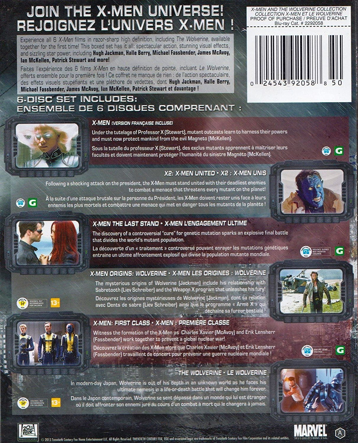 X-Men and The Wolverine 6-Movie Collection [Blu-Ray Box Set] DVDs & Blu-Rays 20th Century Fox   
