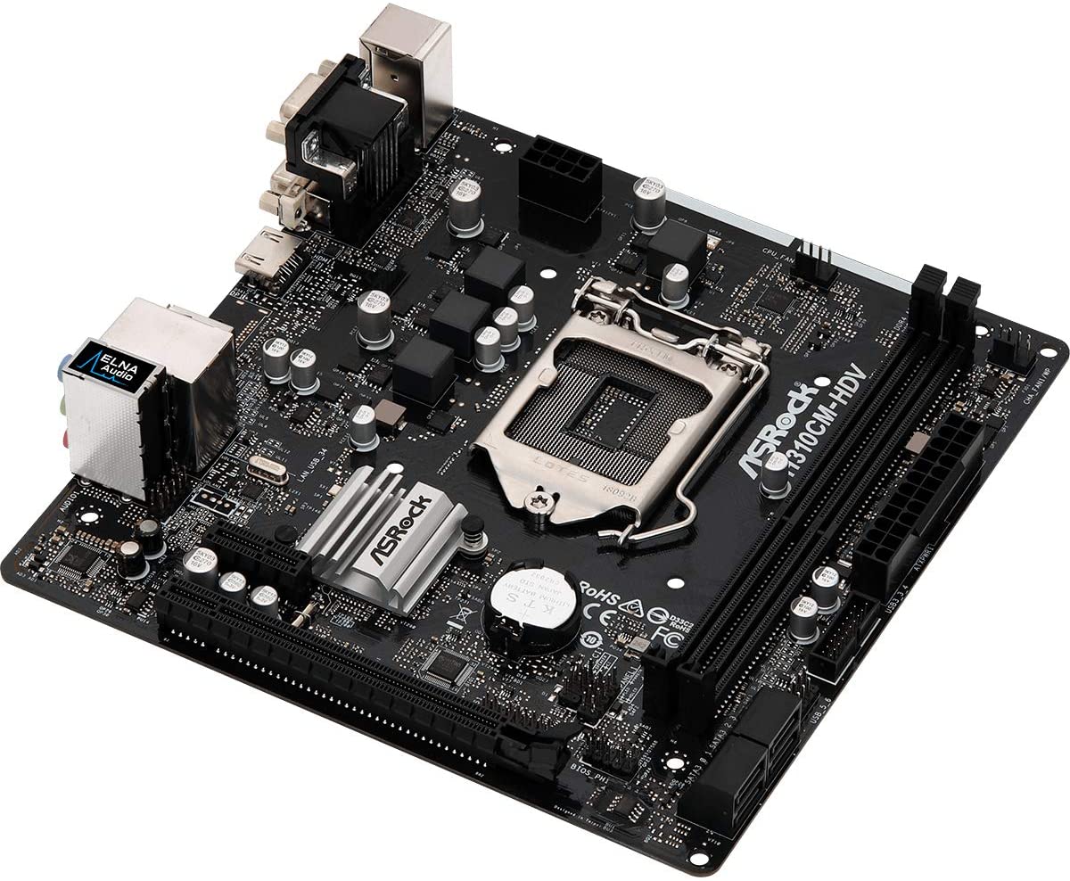 ASRock H310CM-HDV LGA1151/ Intel H310/ DDR4/ SATA3 & USB3.1/ A&GbE / MicroATX Motherboard [Computer Hardware] Electronics ASRock   