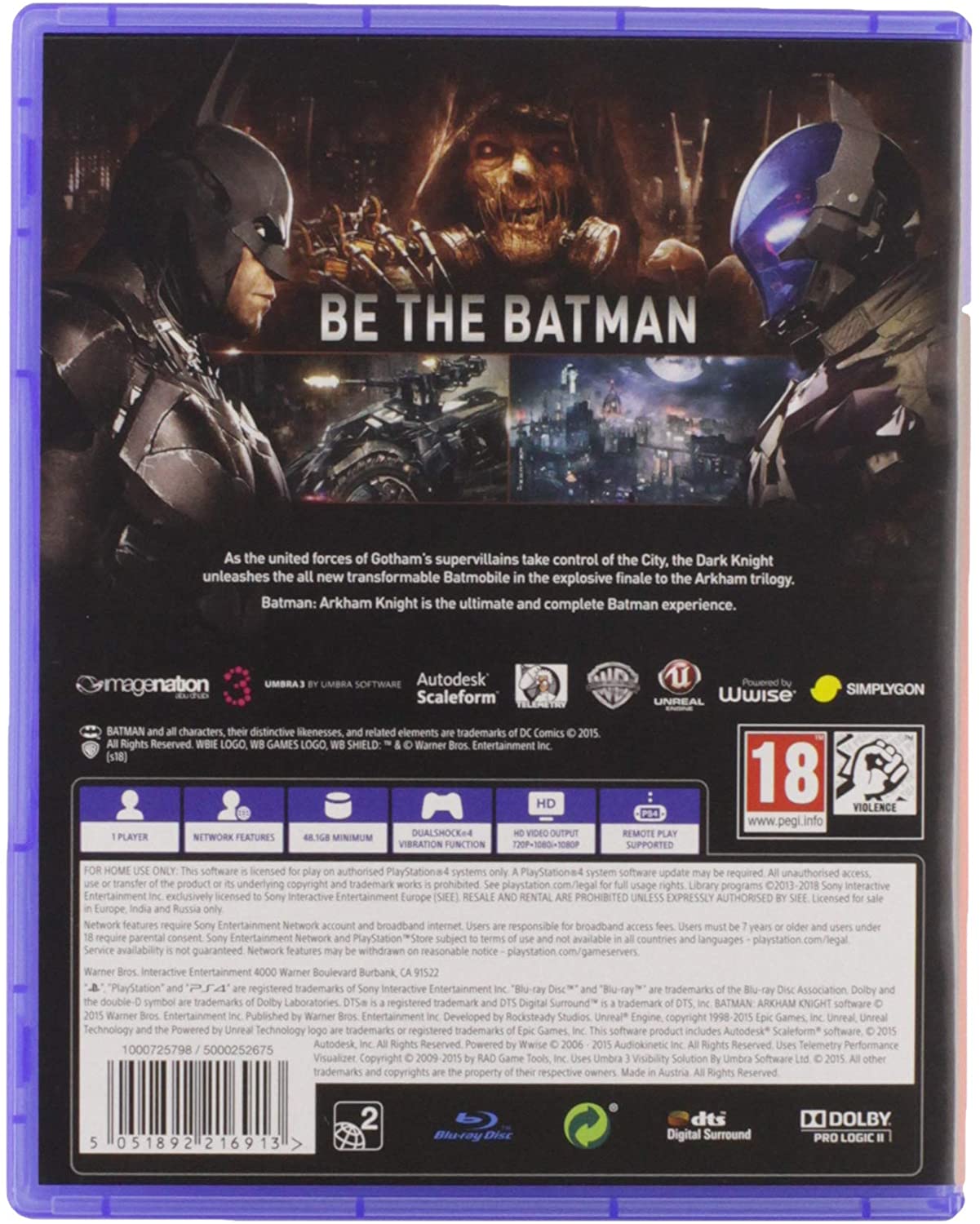 Batman: Arkham Knight [PlayStation 4] PlayStation 4 Video Game Warner Bros.   