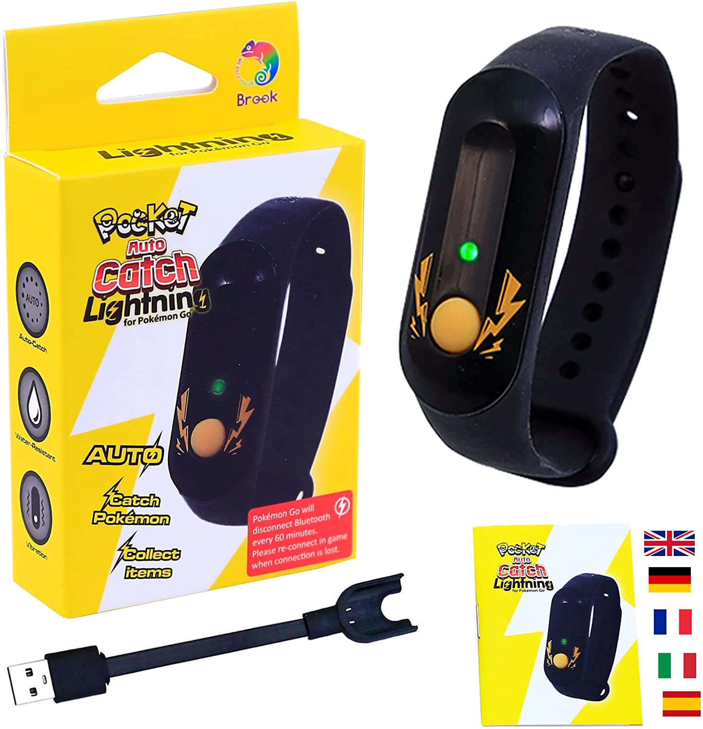 Brook Pocket Auto Catch Lightning Wristband for Pokemon Go - iPhone & Android [Toys] Toys & Games Brook Gaming   