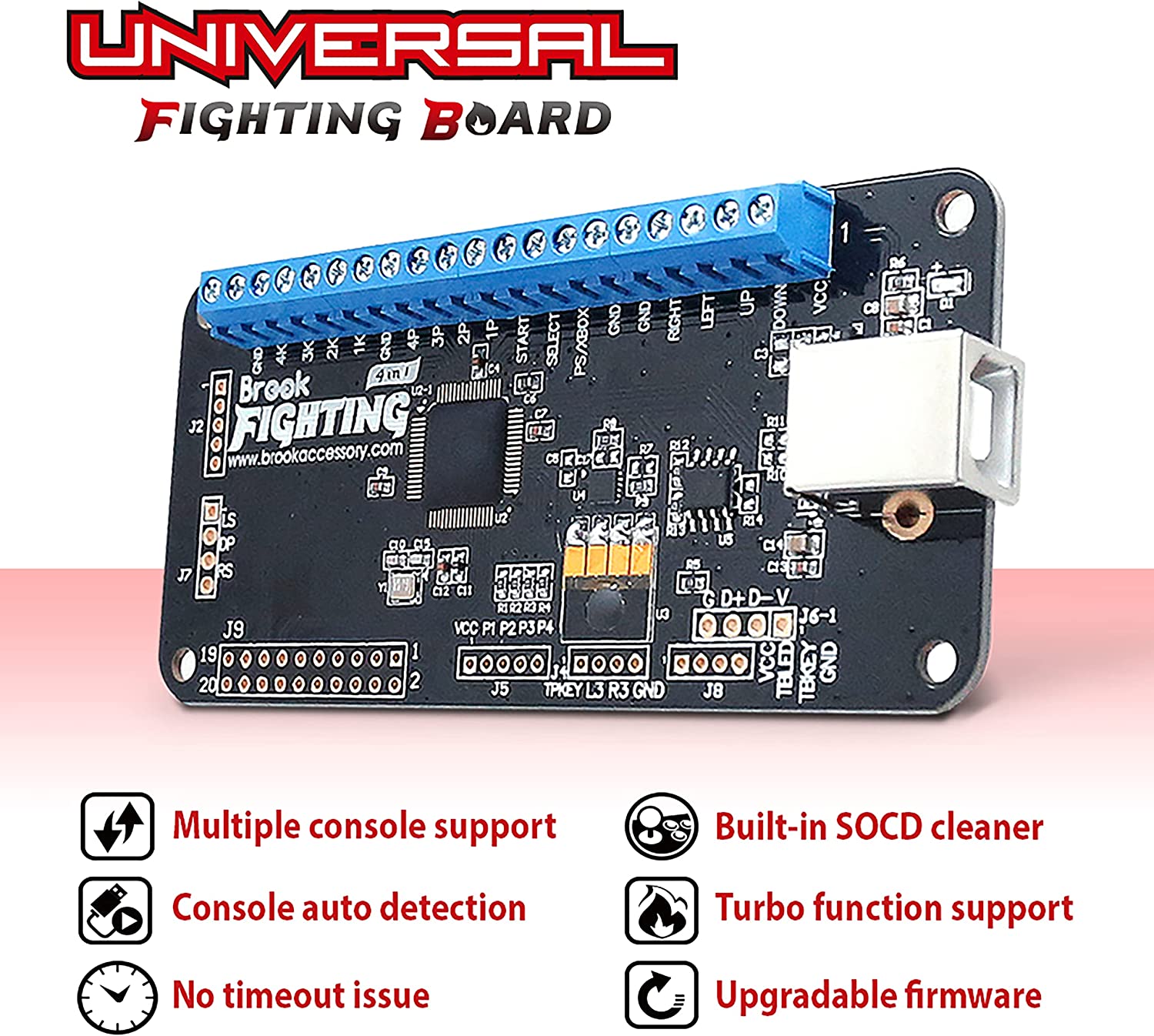 Brook Universal Fighting Board (UFB) - Pre-installed header version for Xbox One / Xbox 360 / PS4 / PS3 / PC / Wii U / PS Mini / MD Mini [Cross-Platform Accessory] Cross-Platform Accessories Brook Gaming   