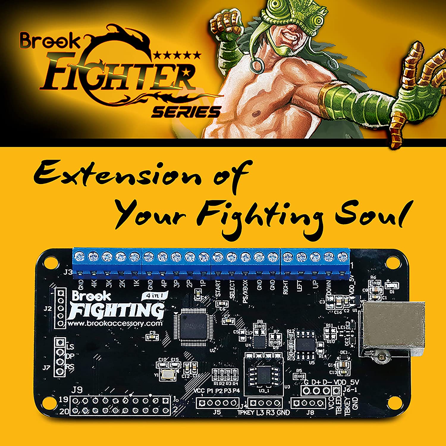 Brook Universal Fighting Board (UFB) - Pre-installed header version for Xbox One / Xbox 360 / PS4 / PS3 / PC / Wii U / PS Mini / MD Mini [Cross-Platform Accessory] Cross-Platform Accessories Brook Gaming   