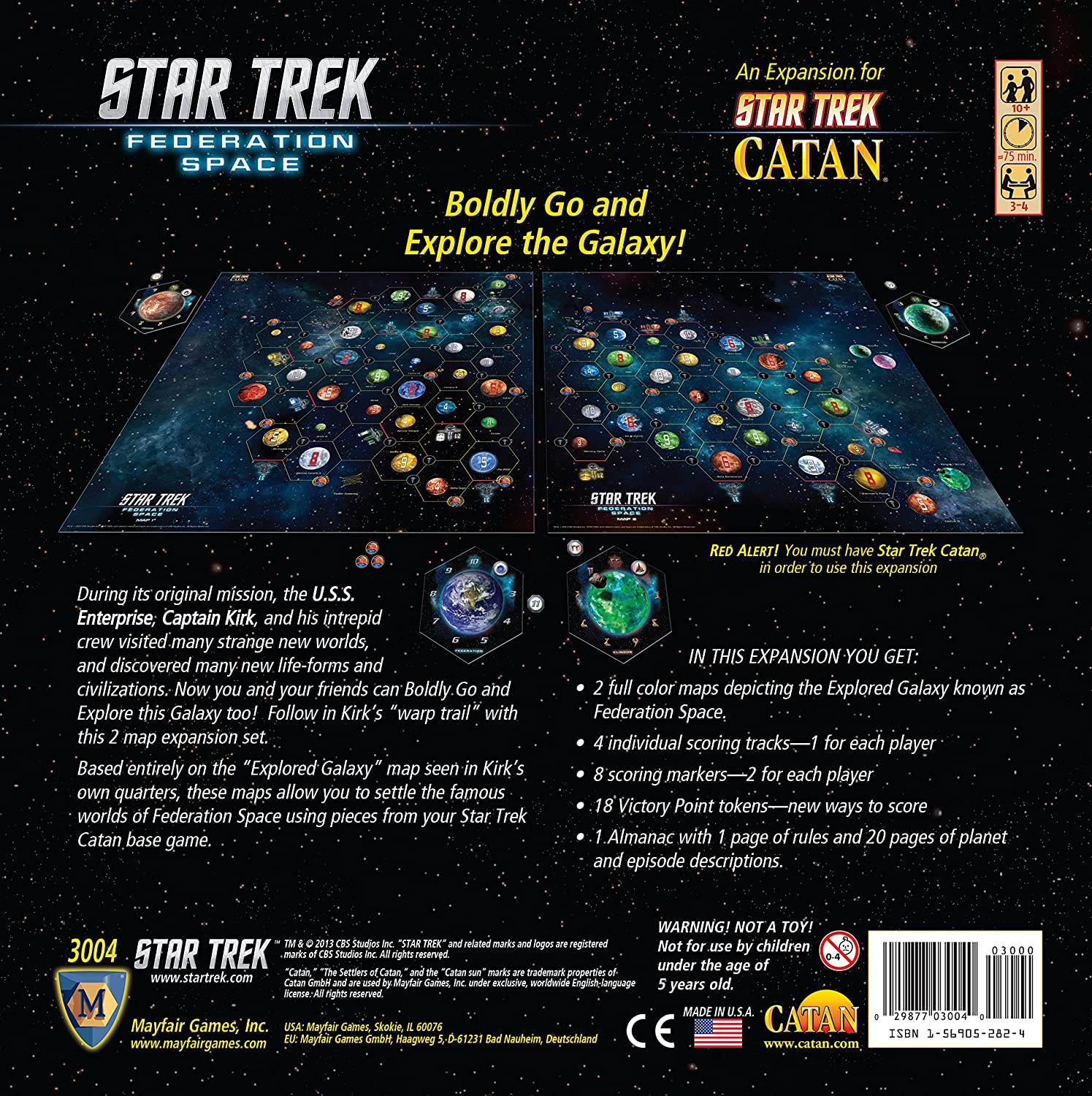 Catan: Star Trek Federation Space Expansion [Board Game, 3-4 Players] Board Game Mayfair Games   