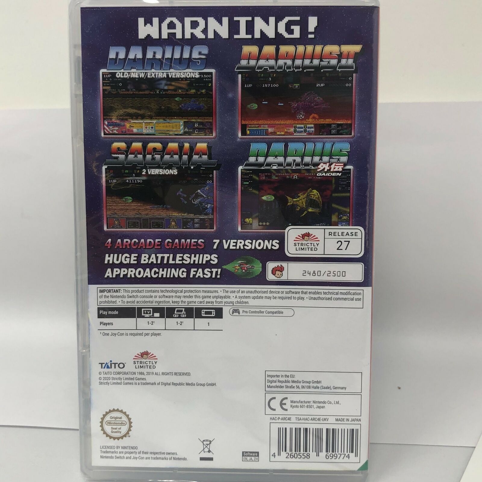Darius Cozmic Collection: Arcade w/ Post Card + Darius Pin [Nintendo Switch] Nintendo Switch Video Game Strictly Limited Games   