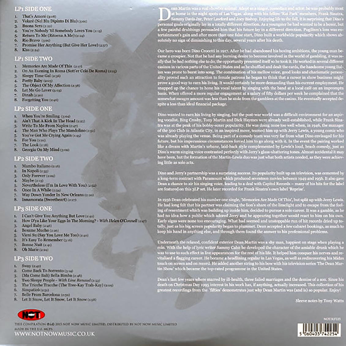 Dean Martin - The Platinum Collection [Audio Vinyl] Audio CD/Vinyl Not Now Music   
