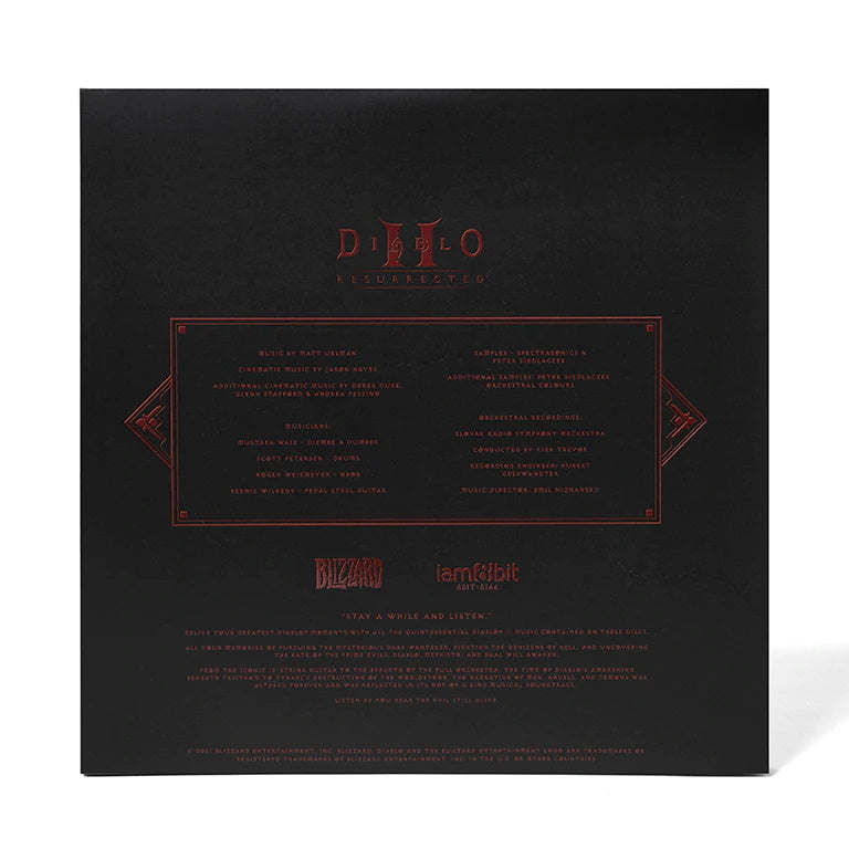 Diablo II: Resurrected 2xLP Red Limited Edition Vinyl Soundtrack [Audio Music Vinyl] Audio CD/Vinyl iam8bit