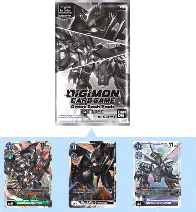 Digimon Card Game: Great Dash Pack - 1 Card Per Pack Card Game Bandai Namco   
