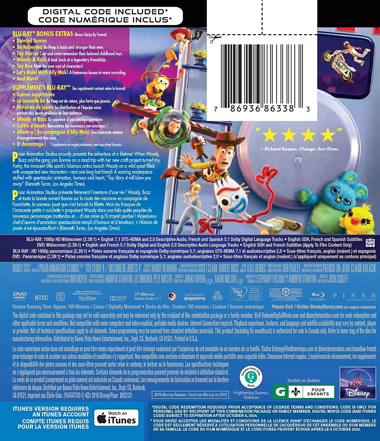 Disney Pixar's Toy Story 4 [Blu-ray + DVD + Digital] DVDs & Blu-Rays Disney   
