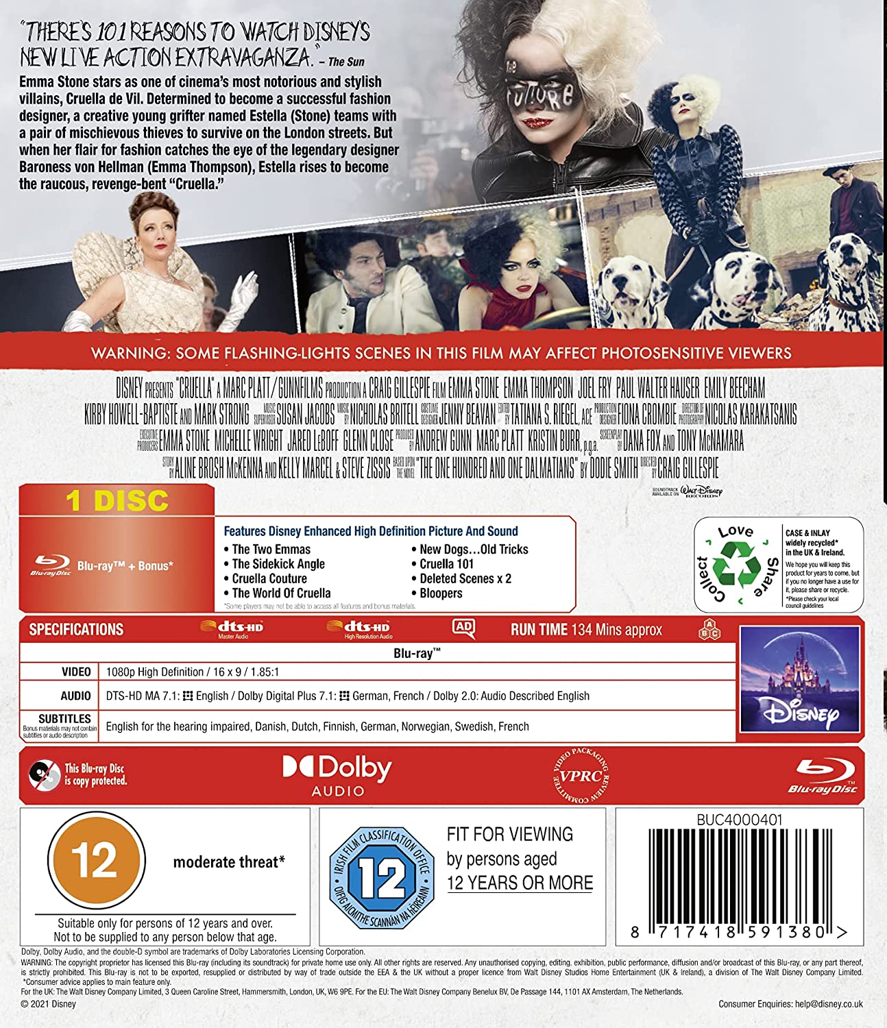 Disney's Cruella [Blu-ray] DVDs & Blu-Rays Disney   