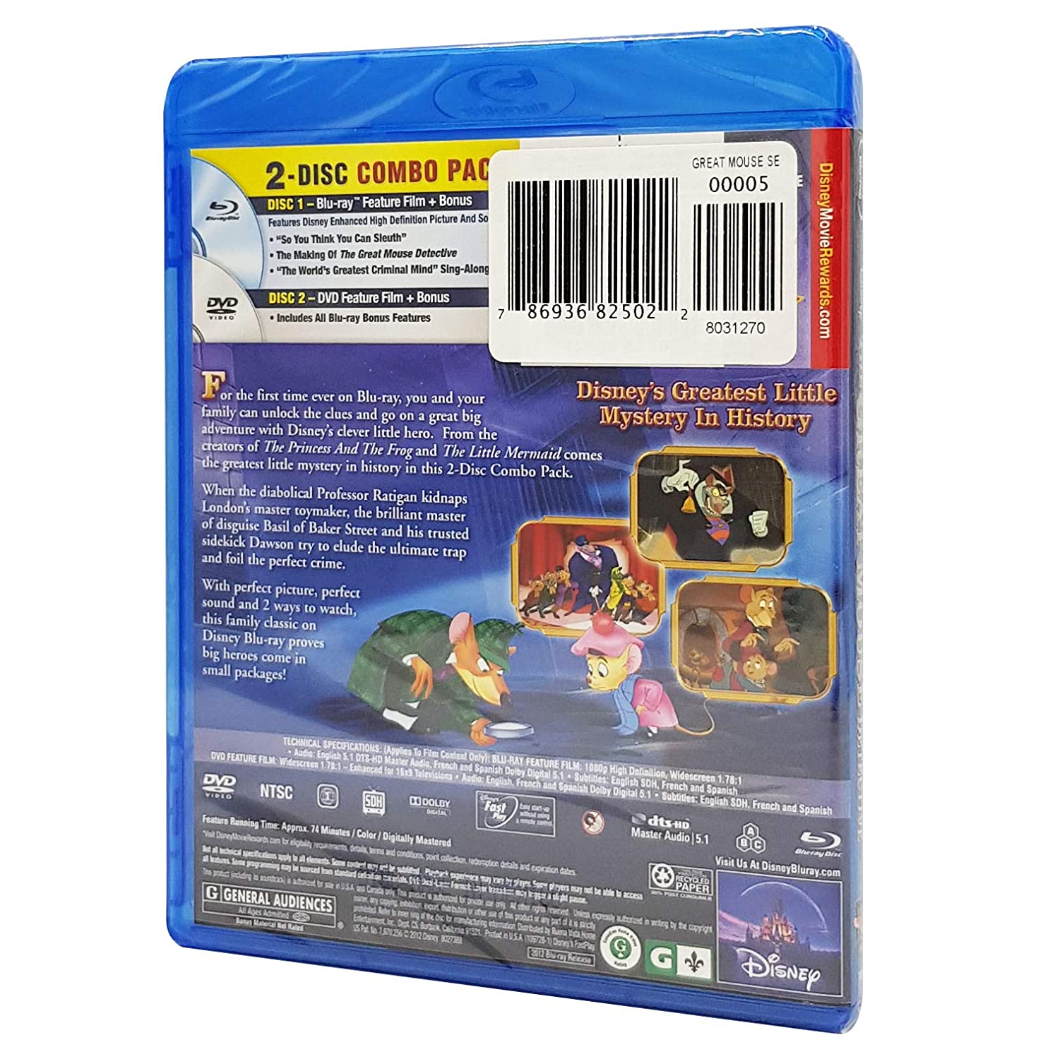 Disney's The Great Mouse Detective [Blu-ray + DVD] DVDs & Blu-Rays Disney   
