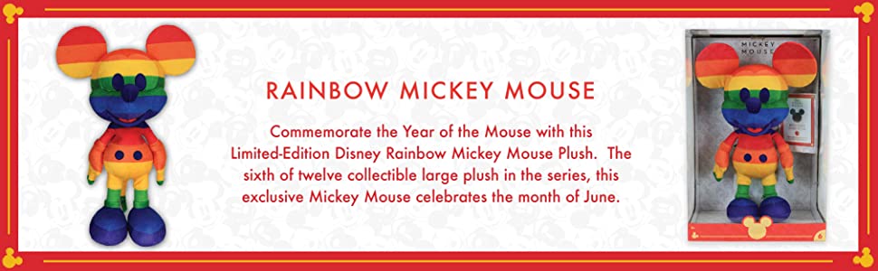 Disney Year of The Mouse Collector Plush - Rainbow Mickey Mouse [Toy, Ages 3+] Plushies Disney
