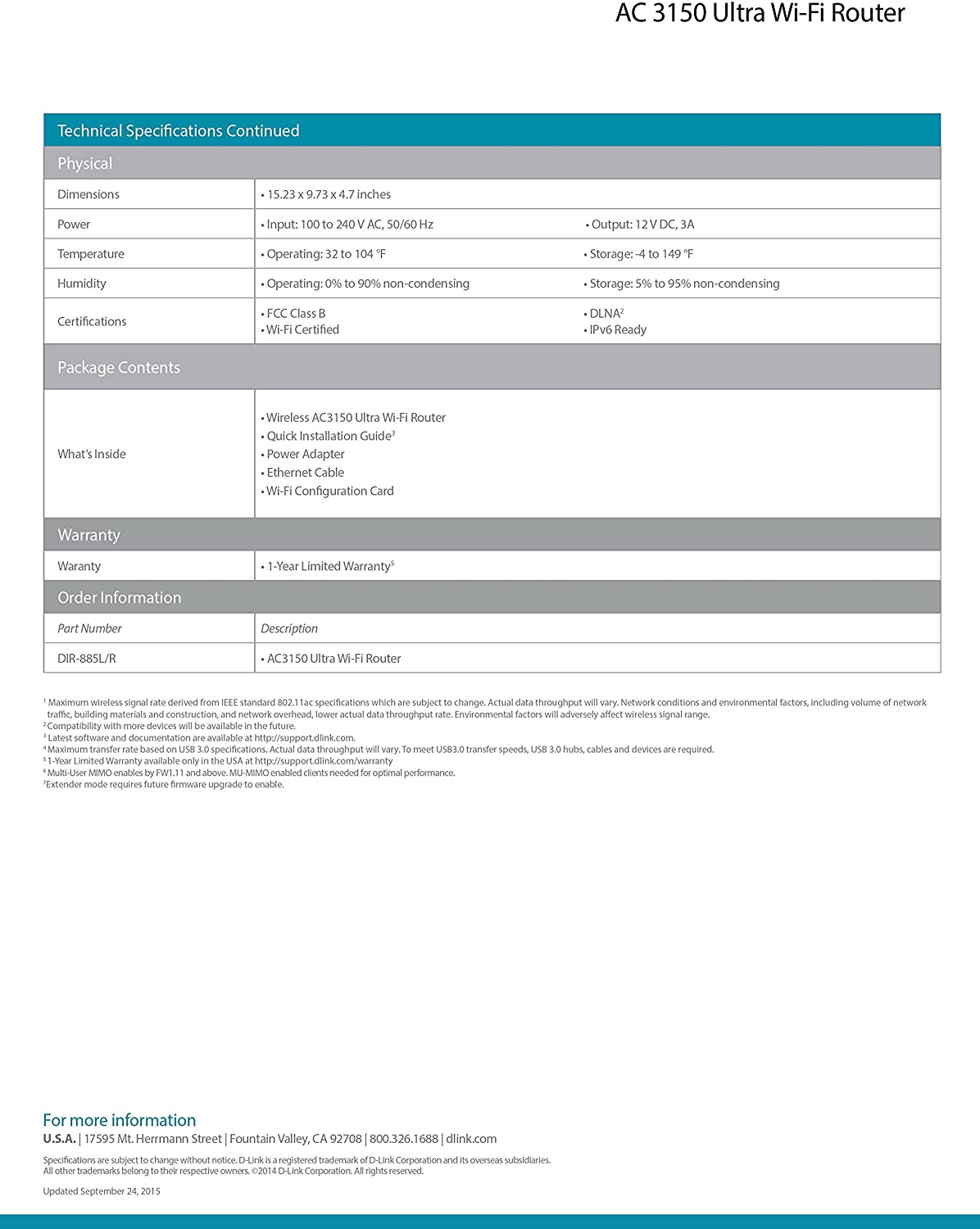 D-Link Systems AC3150 Ultra Wi-Fi Router - DIR-885L/R [Electronics] Electronics D-Link   