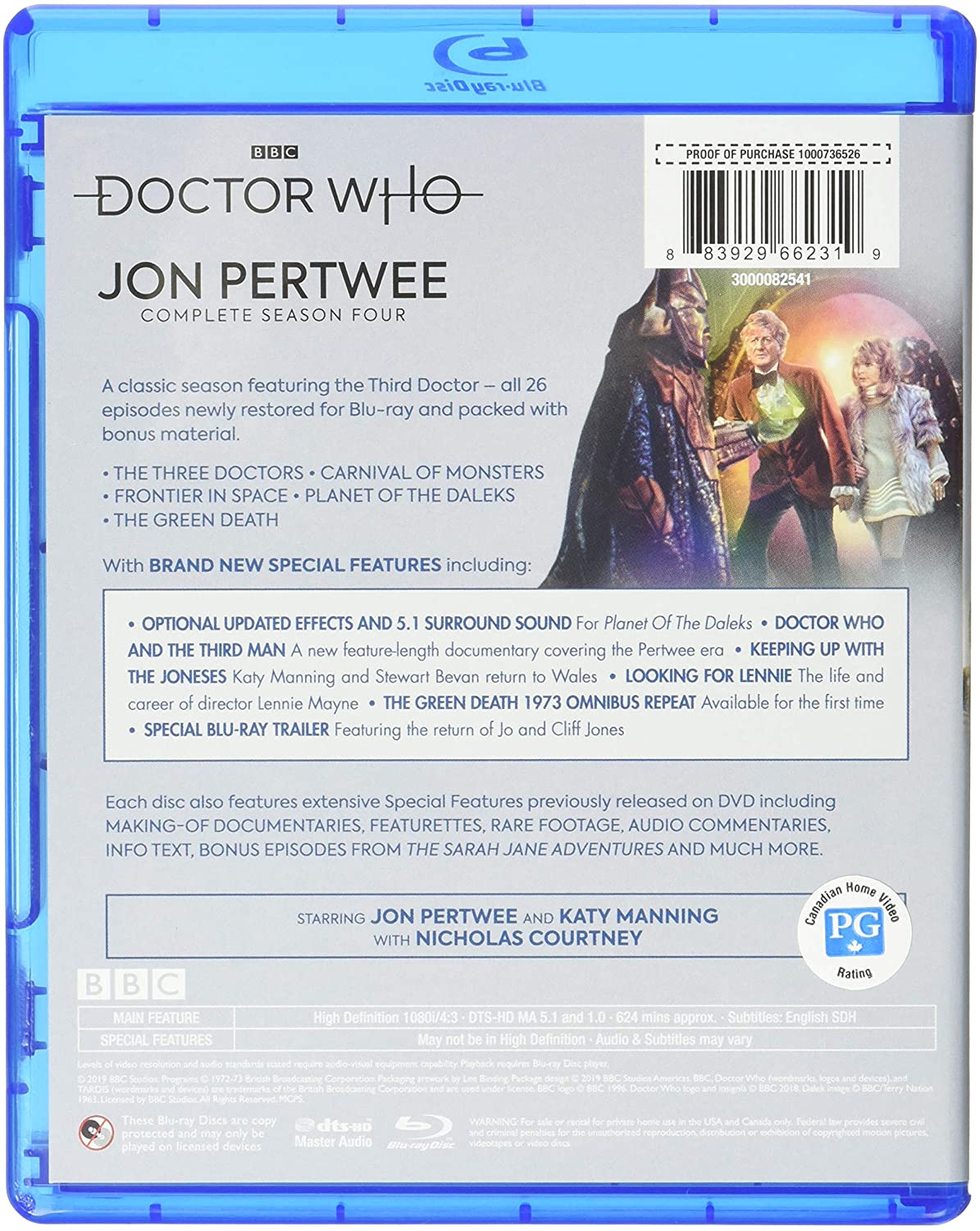 Doctor Who: Jon Pertwee - Complete Season Four [Blu-Ray Box Set] DVDs & Blu-Rays BBC   