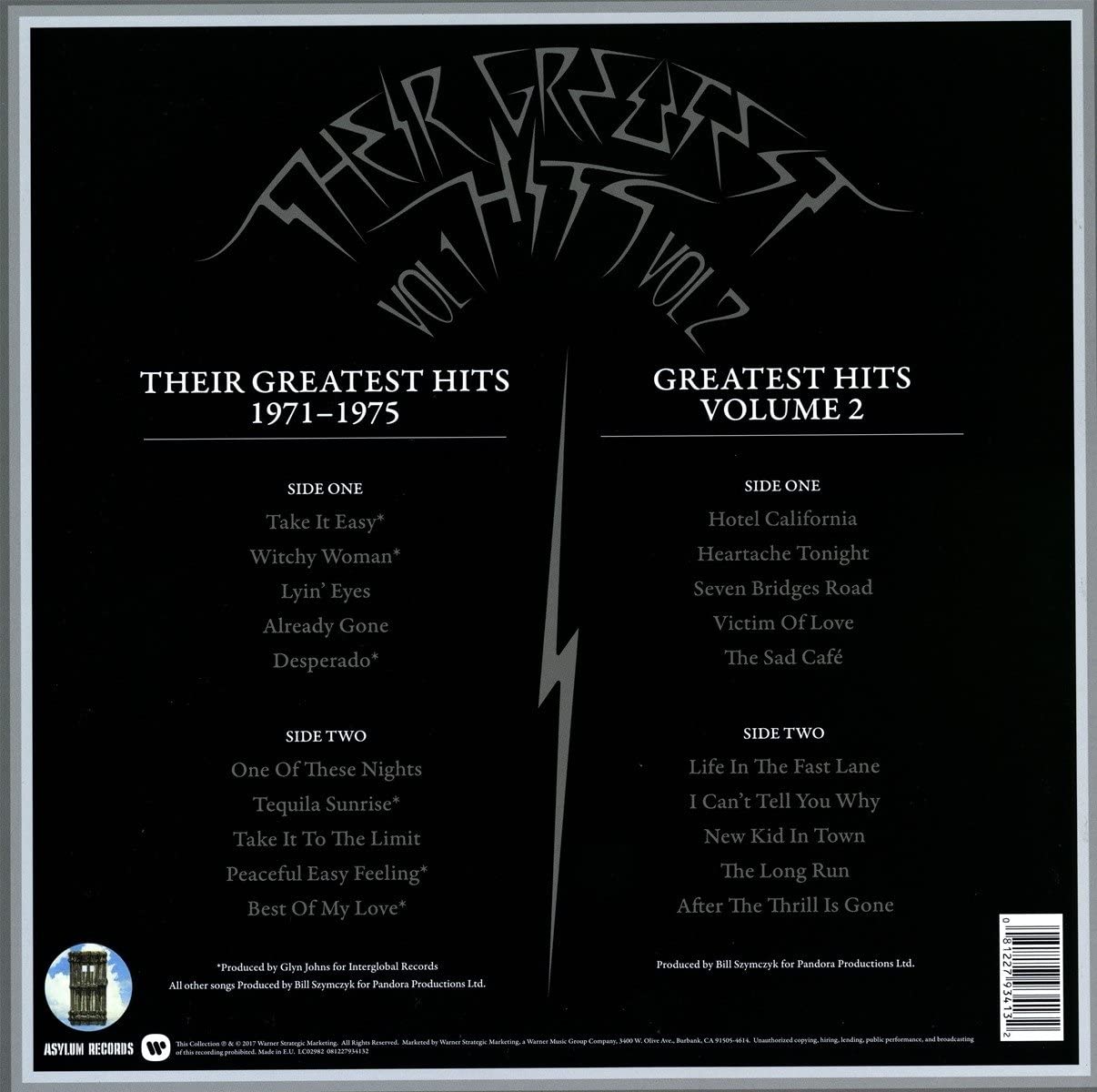Eagles - Their Greatest Hits Volumes 1 & 2 [Audio Vinyl] Audio CD/Vinyl Asylum Records   