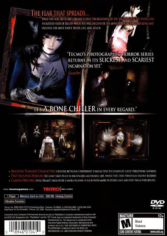 Fatal Frame / Fatal Frame II: Crimson Butterfly / Fatal Frame III: The Tormented [PlayStation 2] Horror Triple Pack PlayStation 2 Video Game Koei Tecmo   