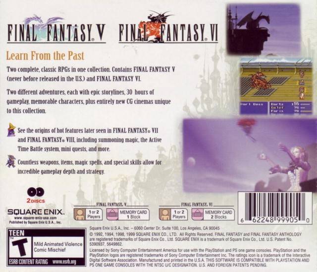 Final Fantasy Anthology [PlayStation 1] PlayStation 1 Video Game Square Enix   