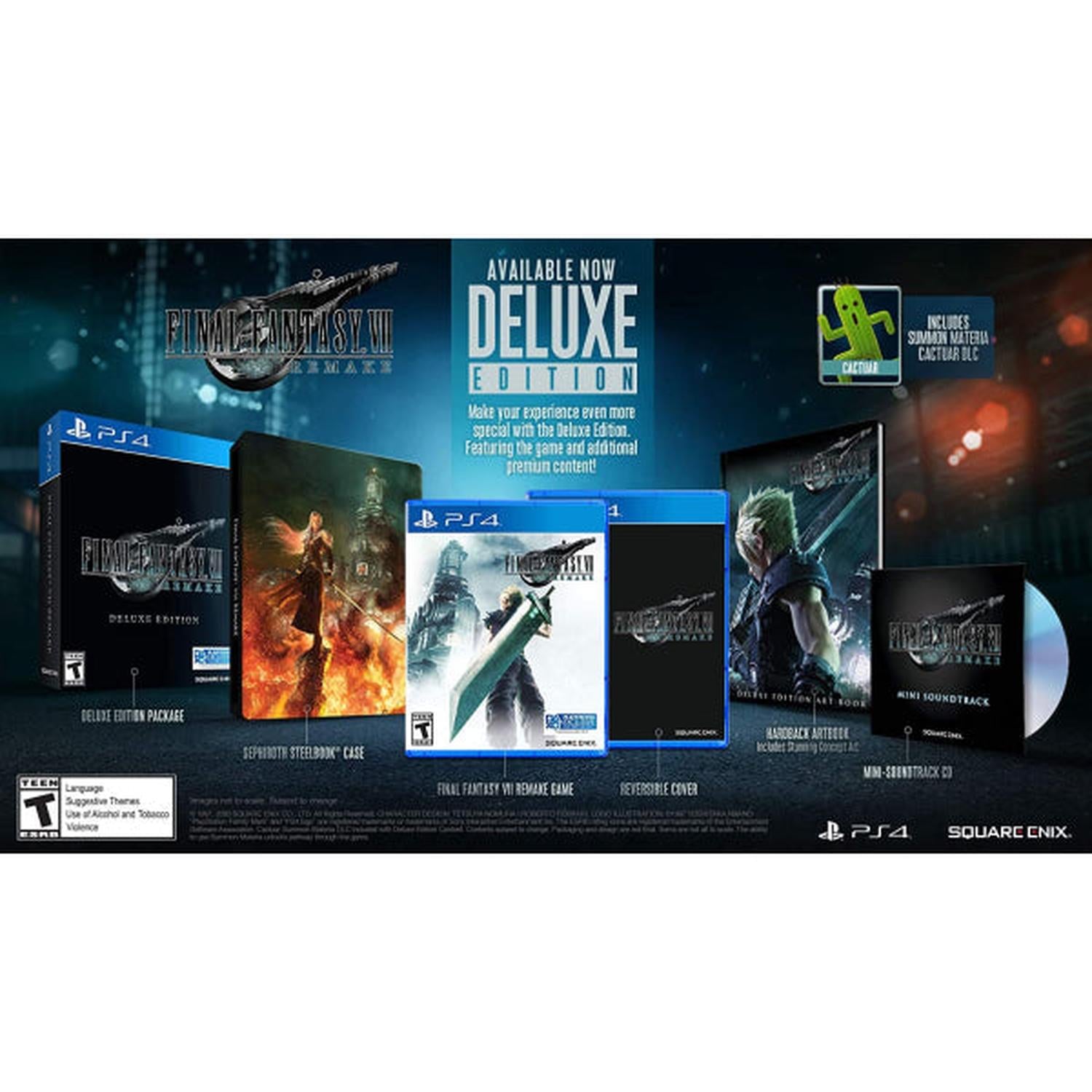 Final Fantasy VII Remake - Deluxe Edition [PlayStation 4] PlayStation 4 Video Game Square Enix   