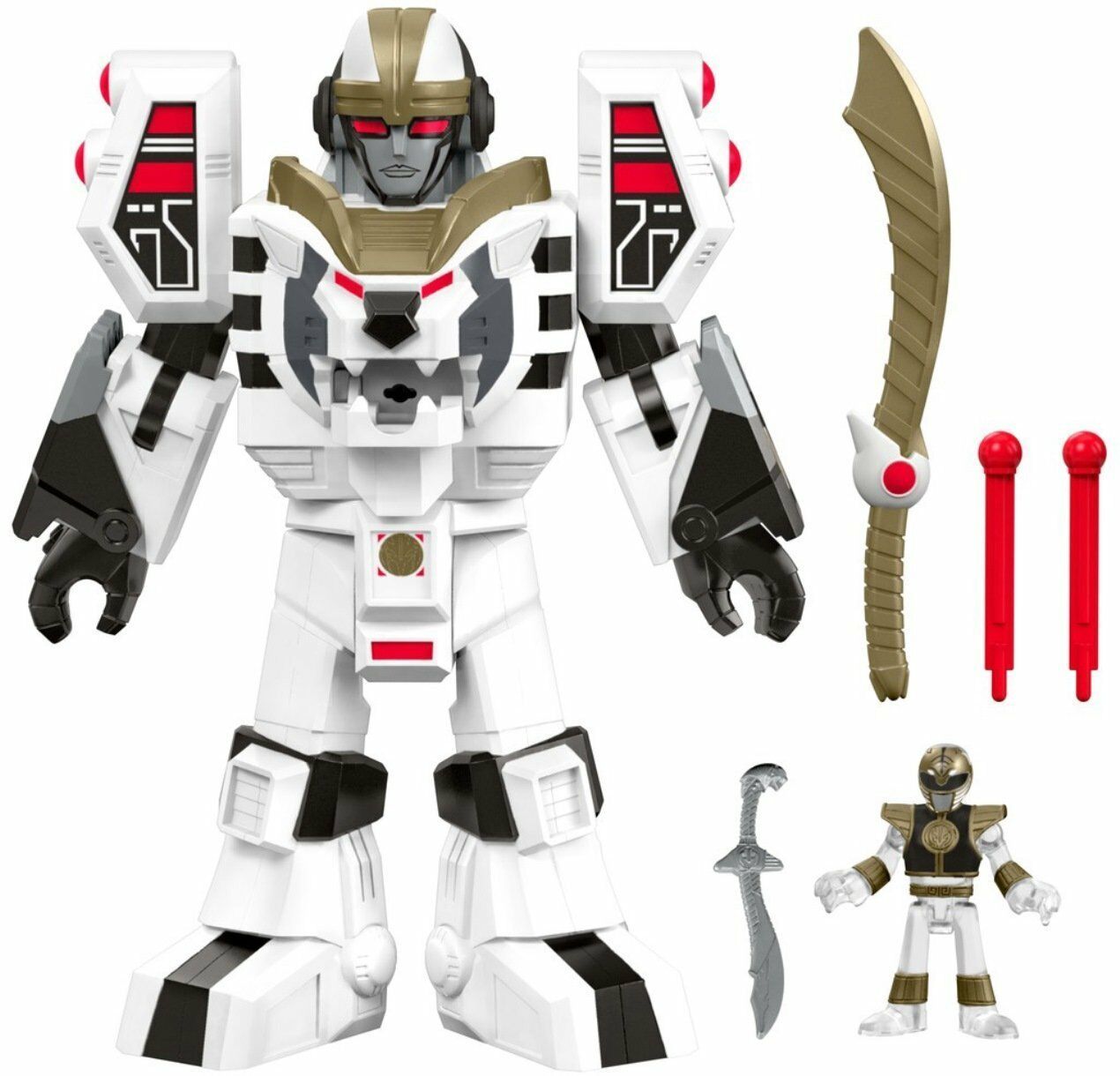 Power Rangers White Ranger & Warrior Mode Tigerzord Toys & Games Fisher Price