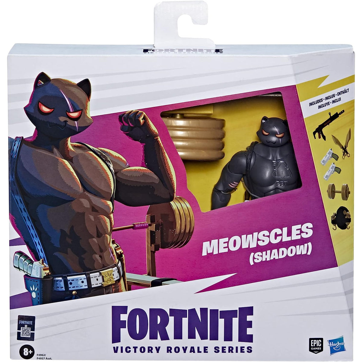 Fortnite Victory Royale Series: Meowscles (Shadow) Deluxe Pack 6" Collectible Action Figure with Accessories Toys & Games Hasbro