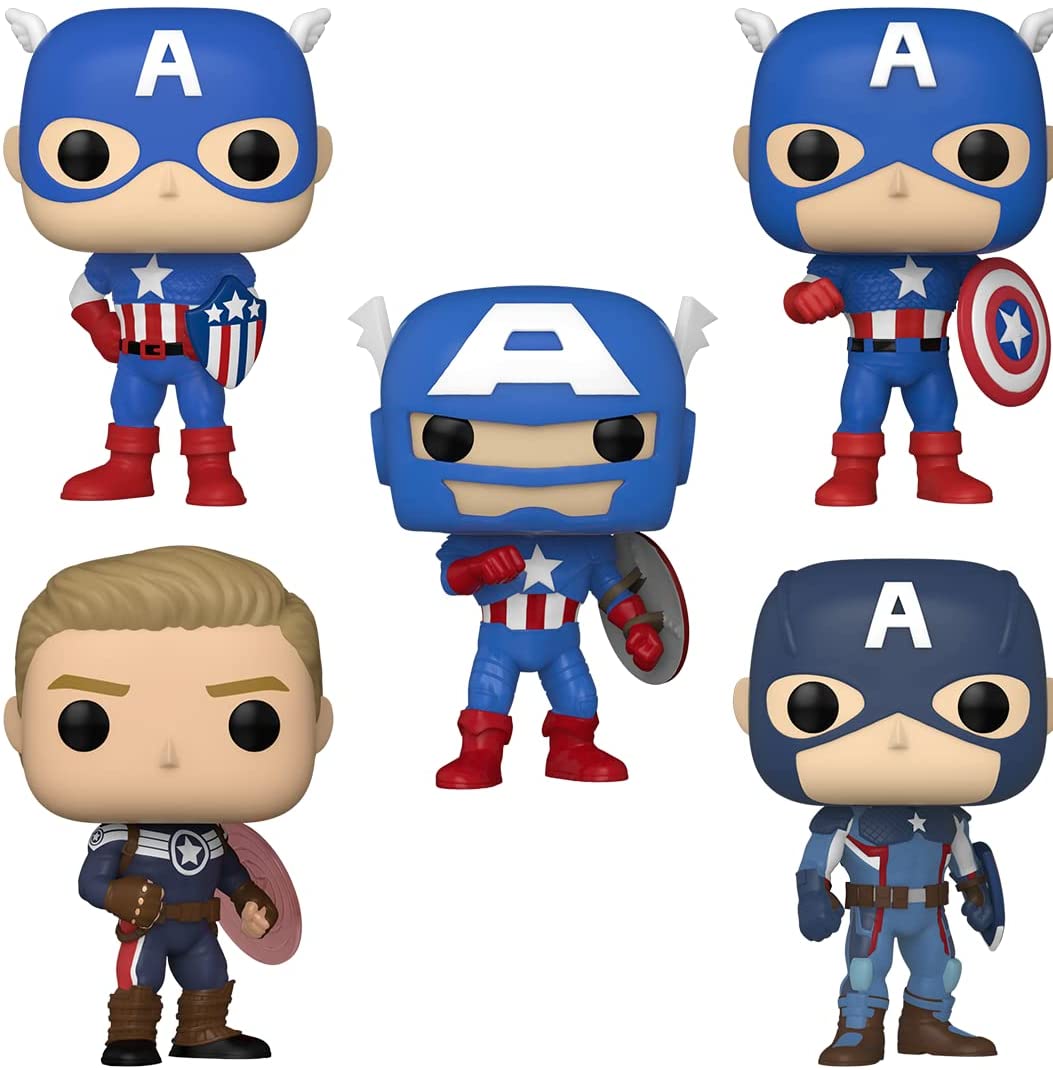 Funko POP! Marvel: Year of The Shield - Captain America Through The Ages - 5 Pack Toys & Games Funko